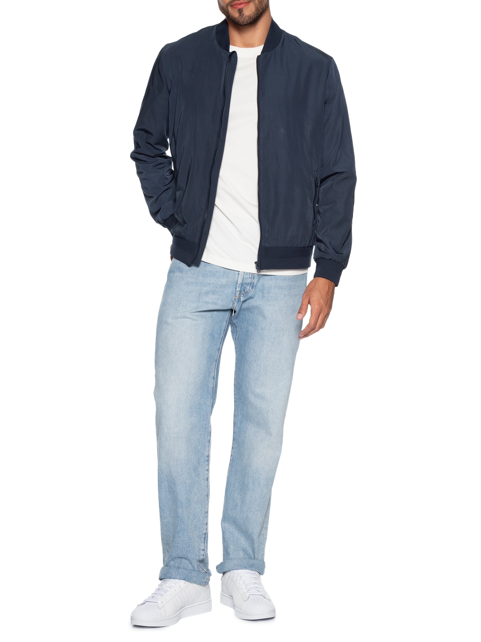 Jaqueta Bomber Masculina Nylon Liquid Repeler Azul Aramis