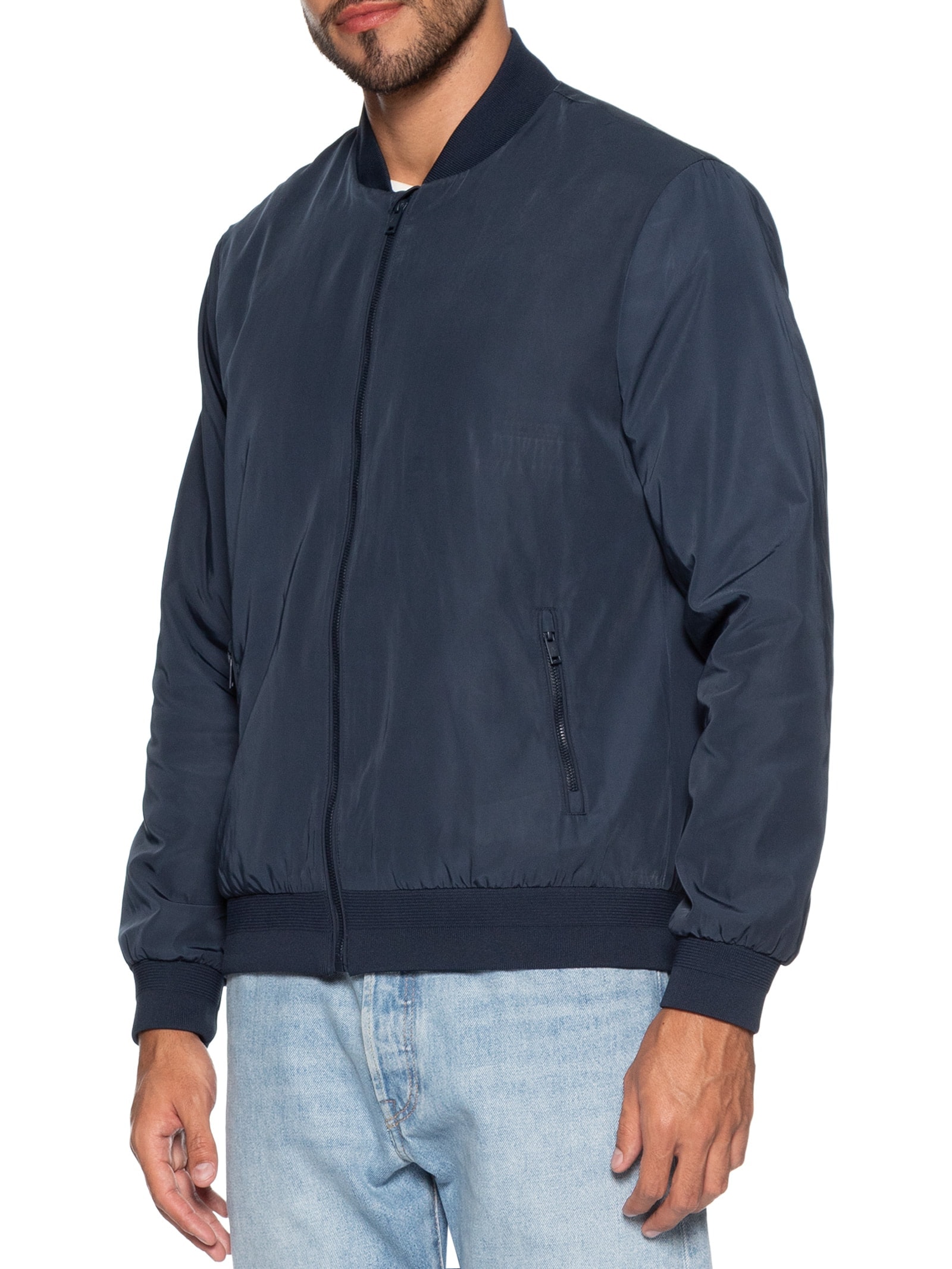 Jaqueta Bomber Masculina Nylon Liquid Repeler Azul Aramis