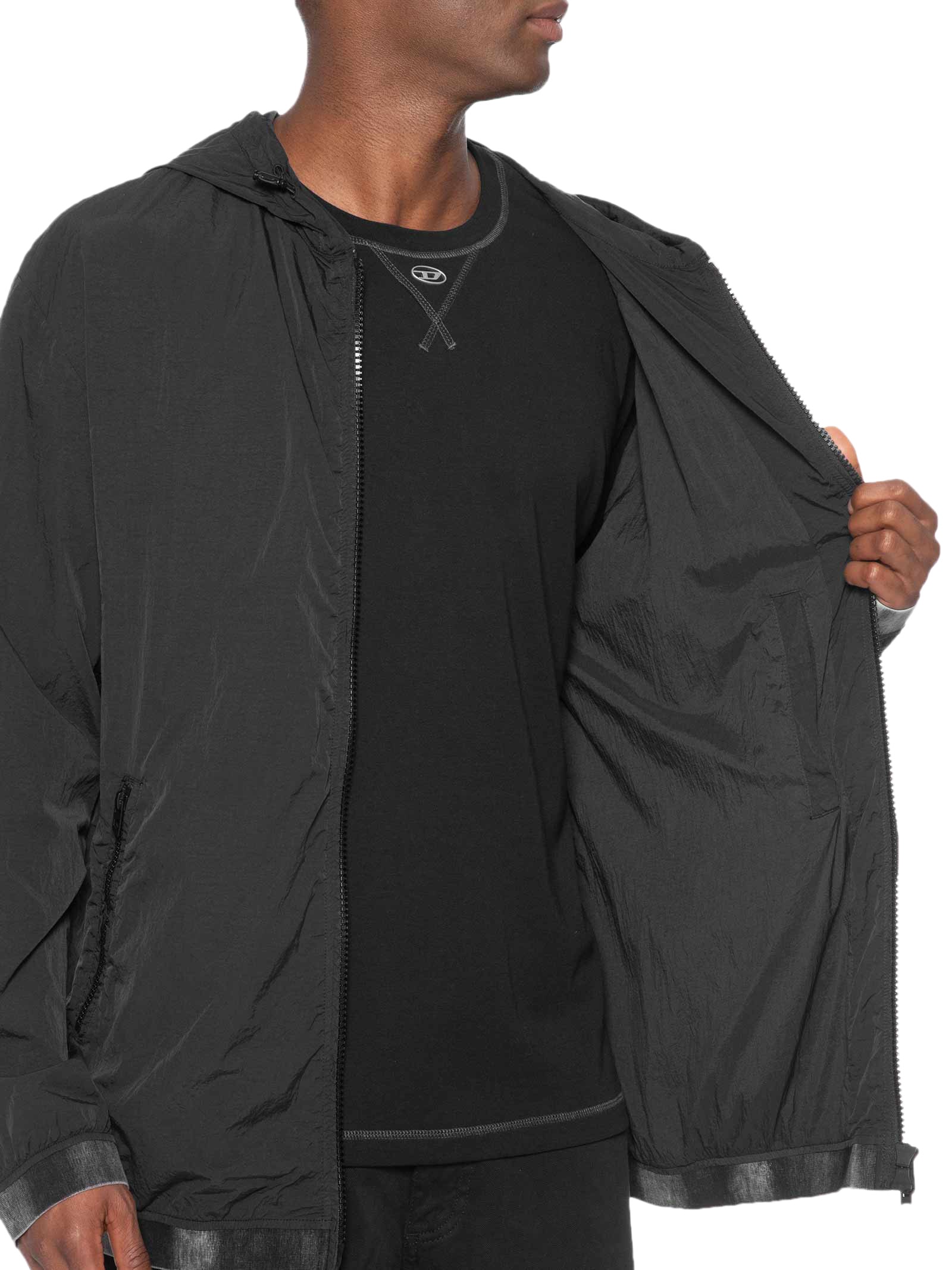Jaqueta Corta-Vento Masculina J-Post Giacca Preto Diesel