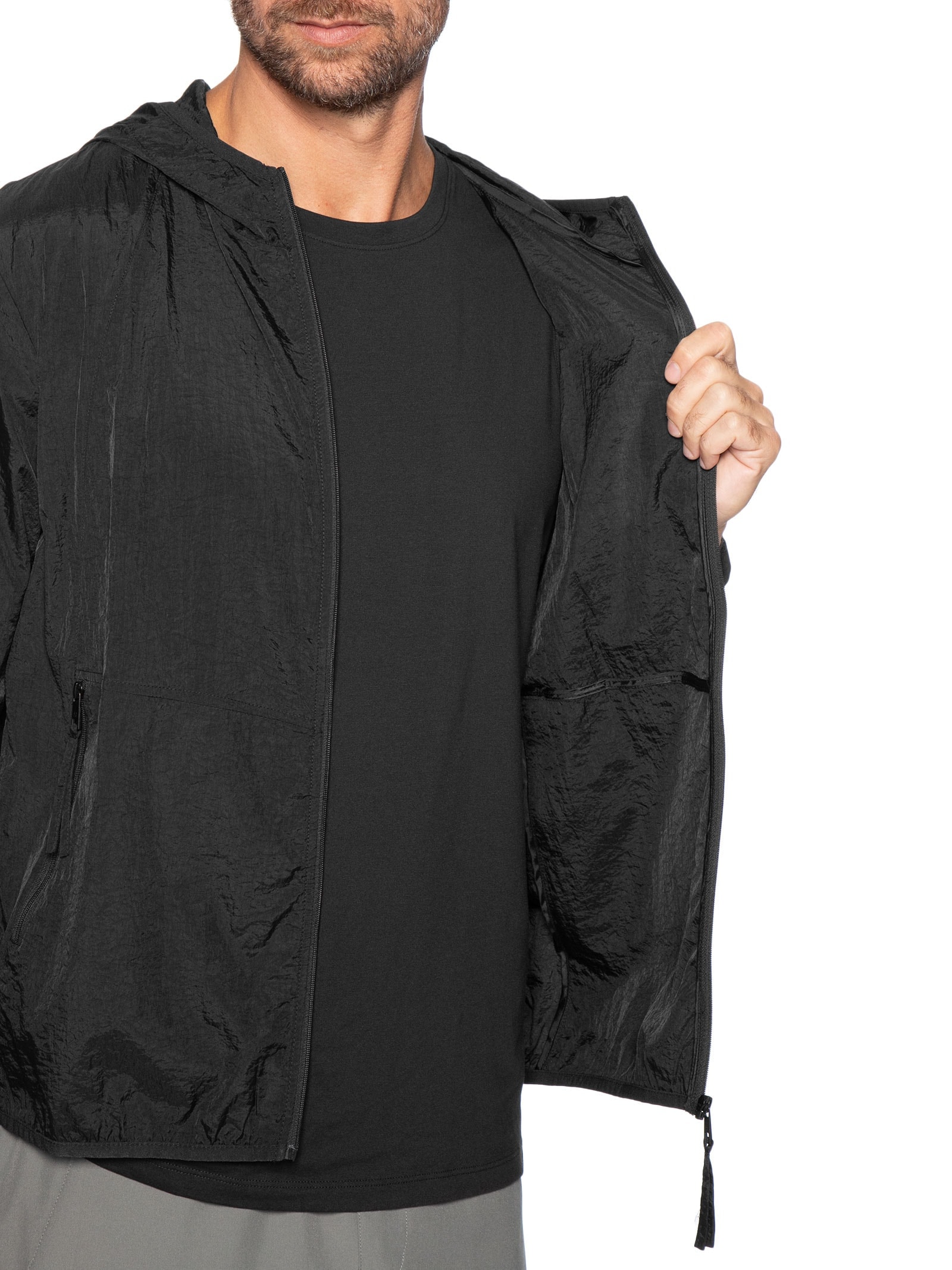 Jaqueta Corta Vento Masculina Preto Hering Sports
