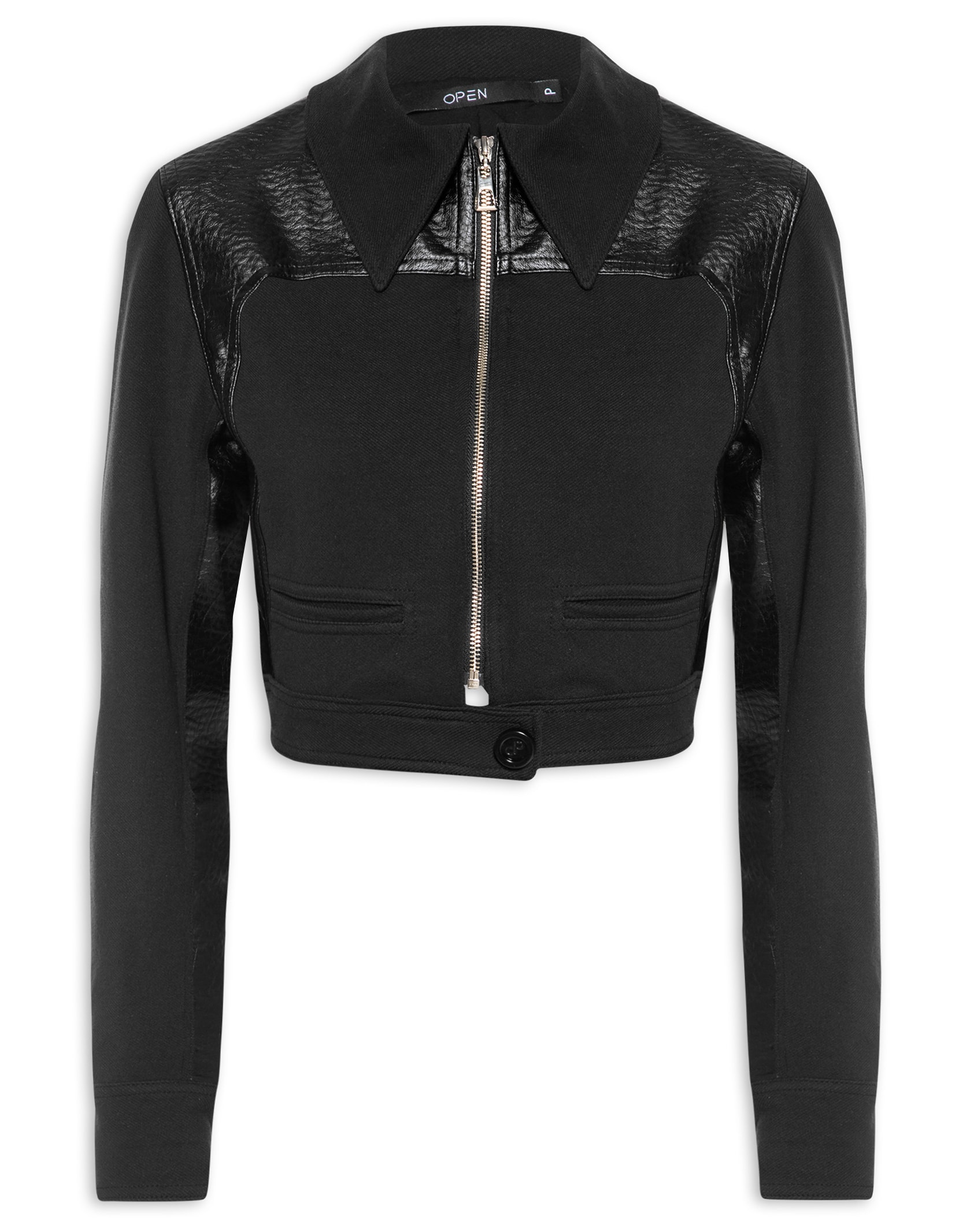 CROPPED MINI ジャケット Open - Jaqueta Cropped - Preto