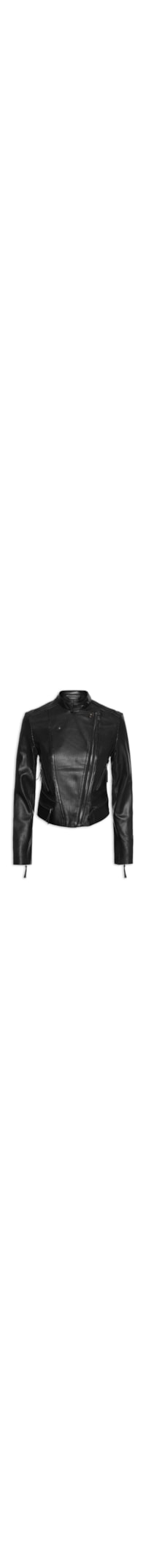 Jaqueta De Couro Feminina Motor Furadinha - Preto