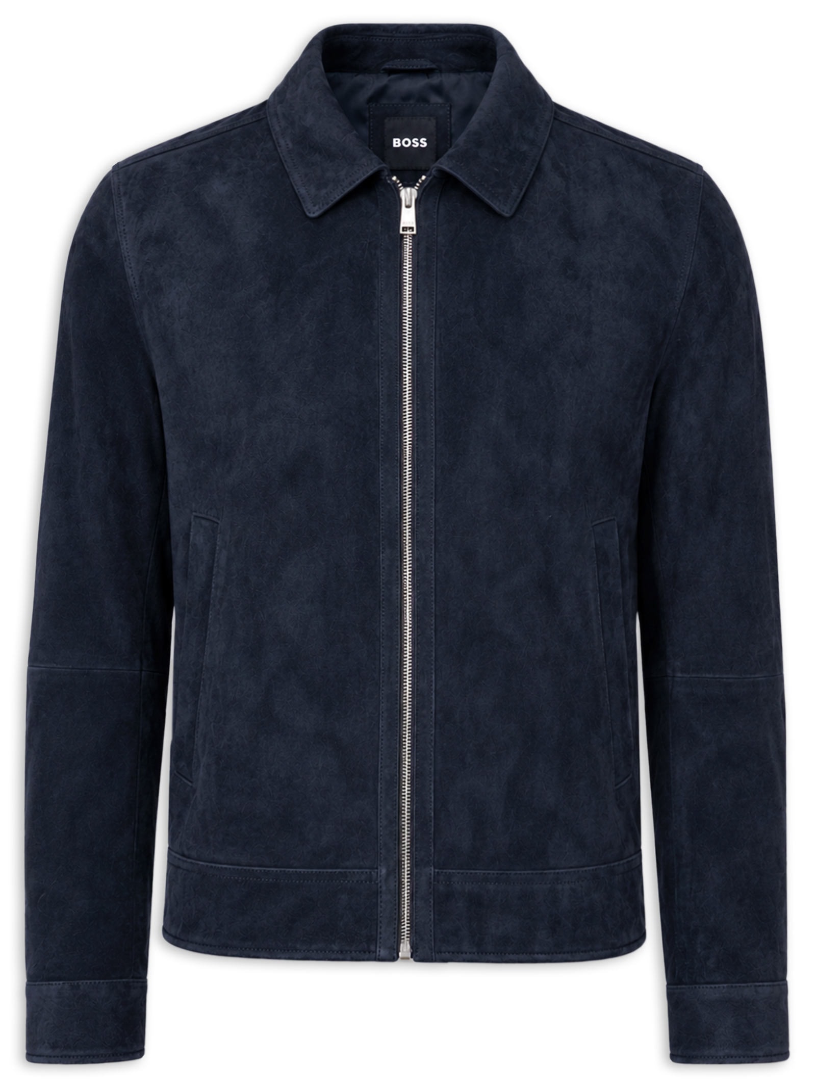 Jaqueta de Couro Masculina H-Malbano7 Azul Boss