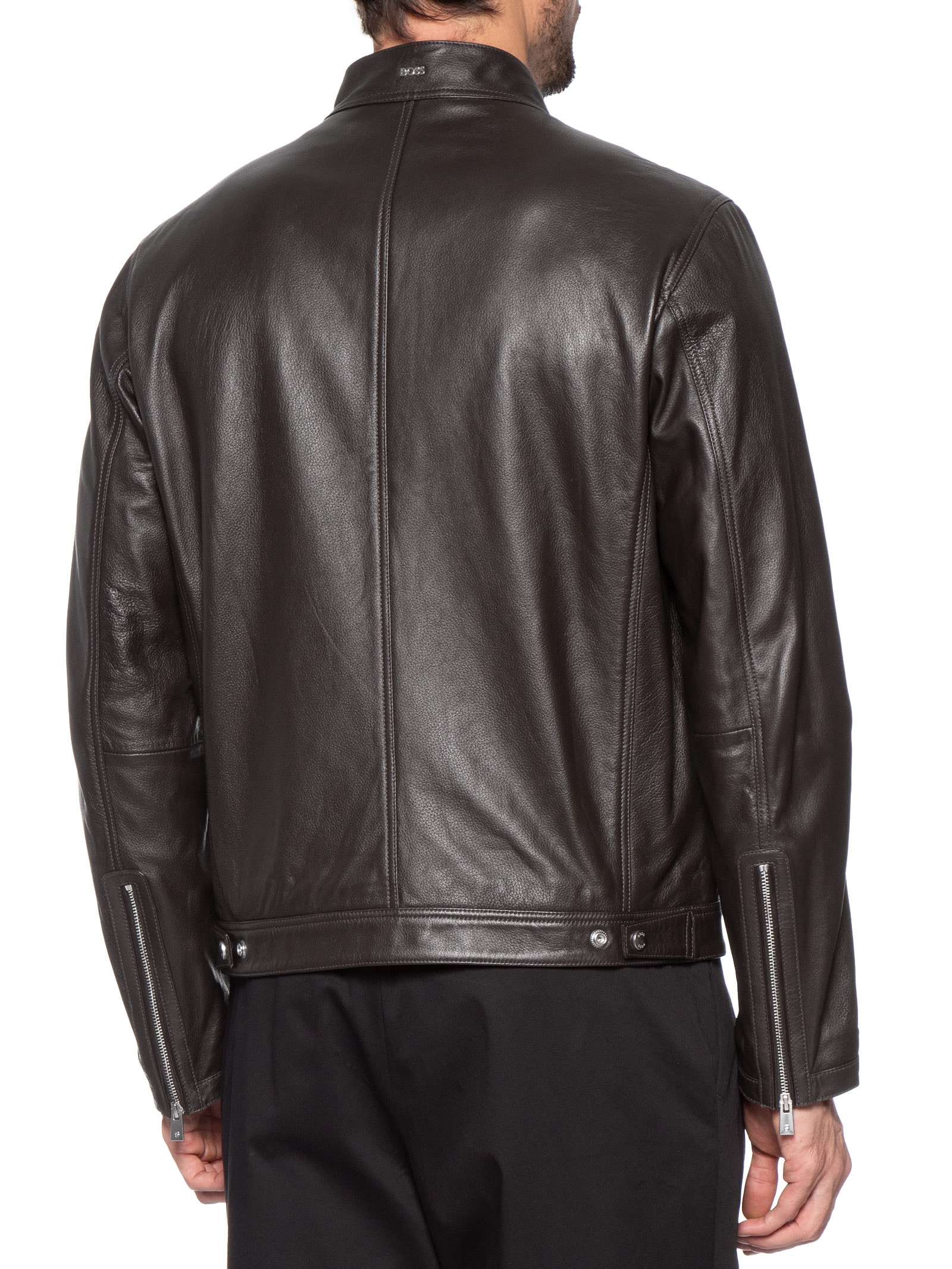 Jaqueta De Couro Masculina H-Mansell5 Marrom Boss