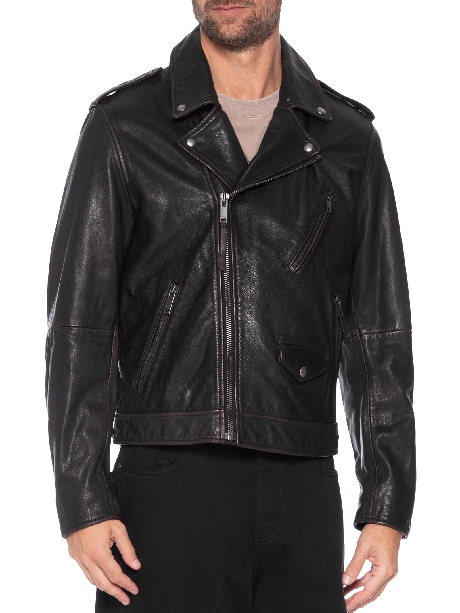 Jaqueta de Couro Masculina Levon Preto Hugo