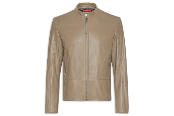 Jaqueta De Couro Masculina Likos - Bege