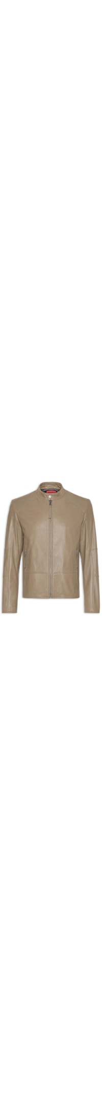 Jaqueta De Couro Masculina Likos - Bege