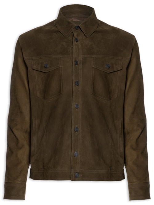 Jaqueta De Couro Masculina Over Leather – Marrom