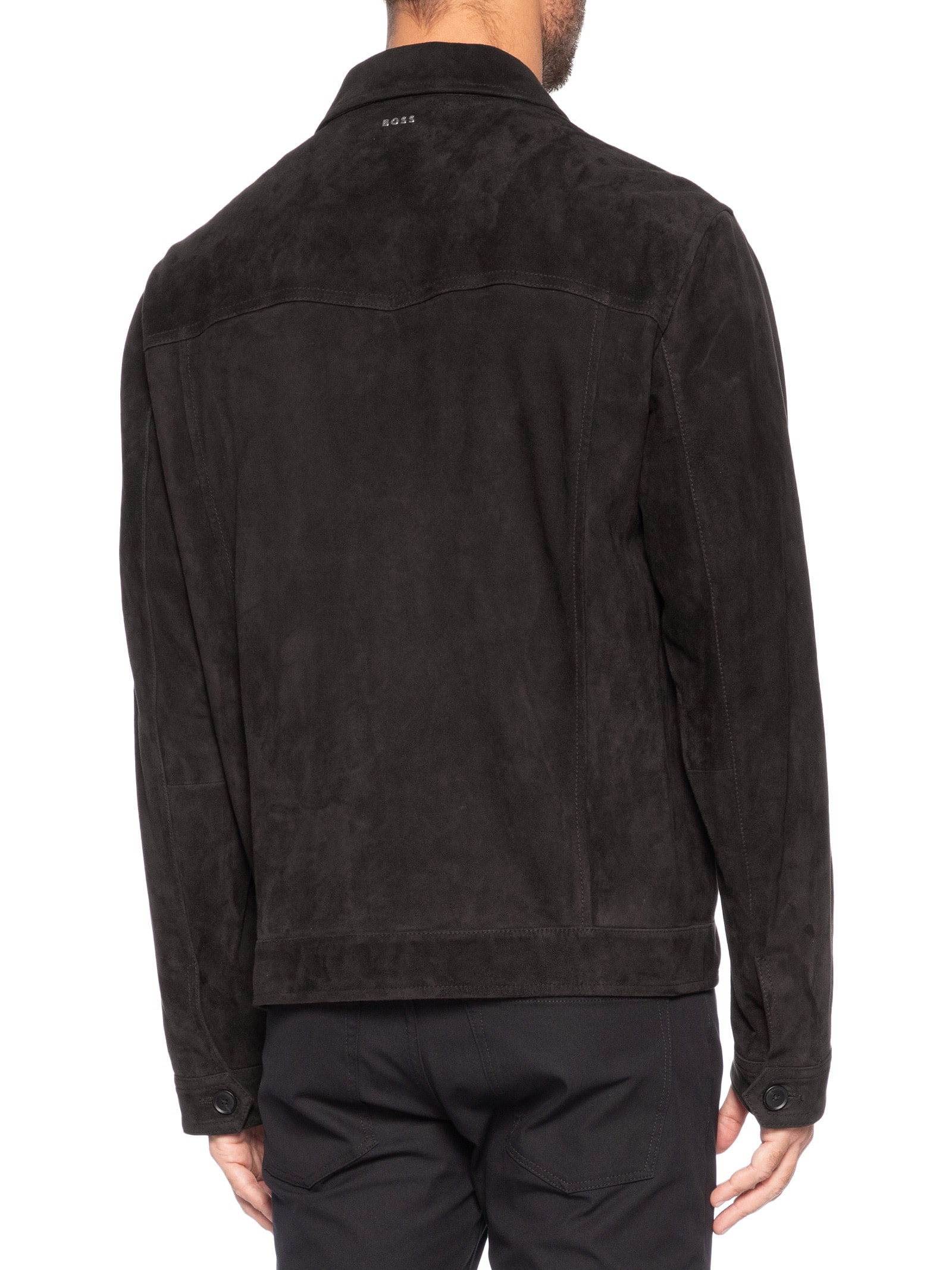 Jaqueta de Couro Masculina Slim C-Merak 1 Marrom Boss