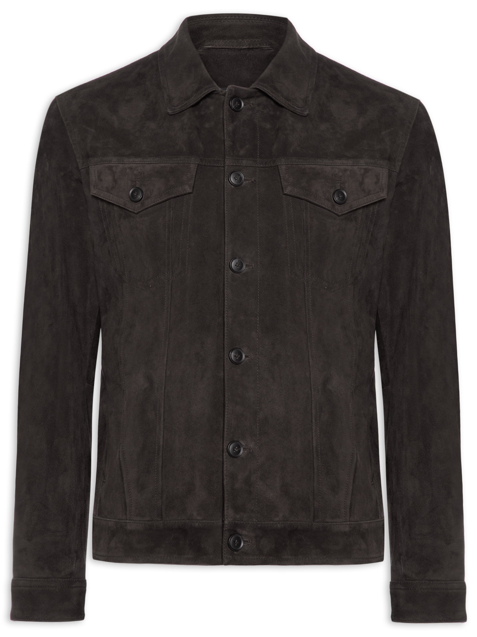 Jaqueta de Couro Masculina Slim C-Merak 1 Marrom Boss