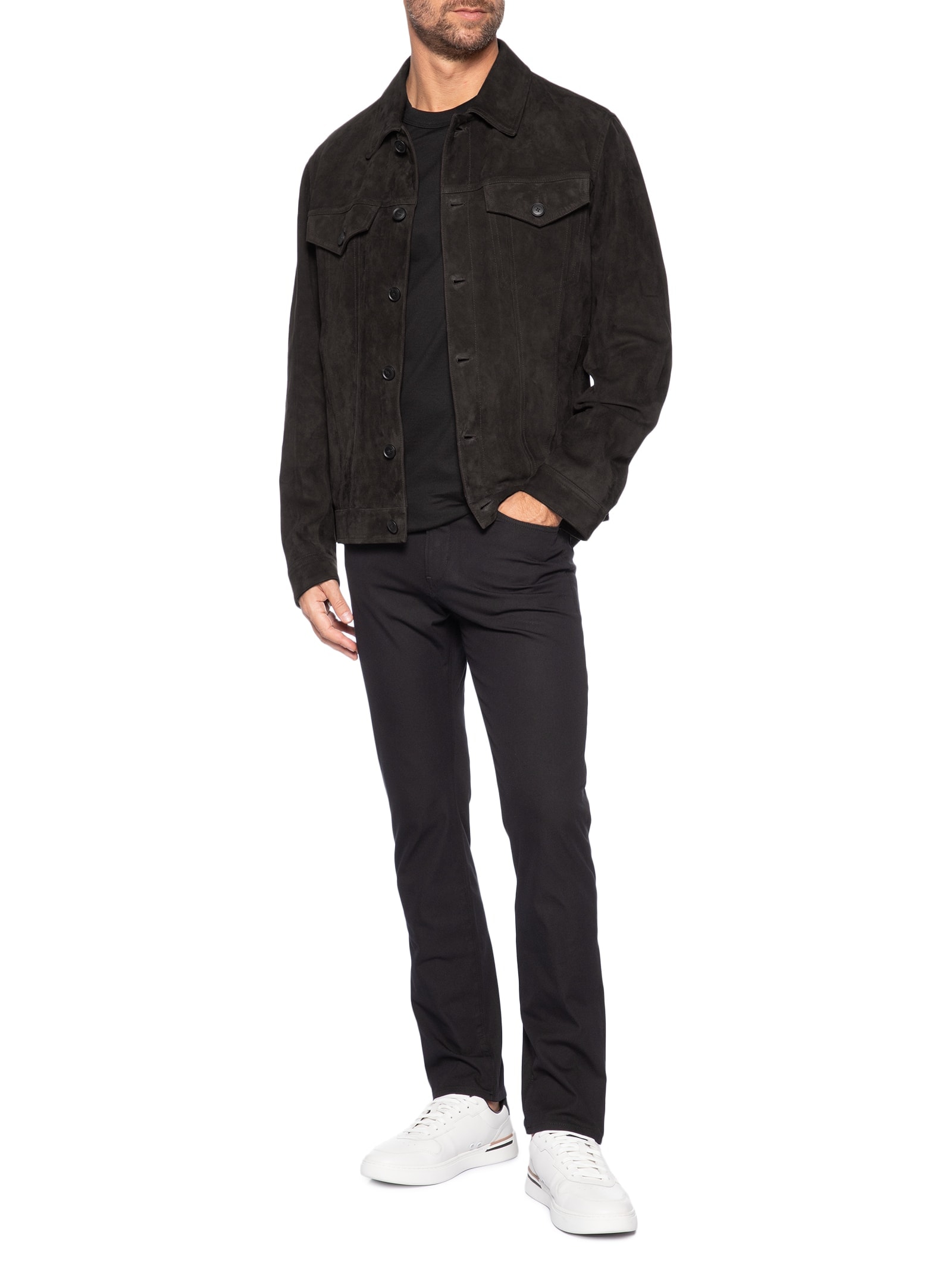 Jaqueta de Couro Masculina Slim C-Merak 1 Marrom Boss
