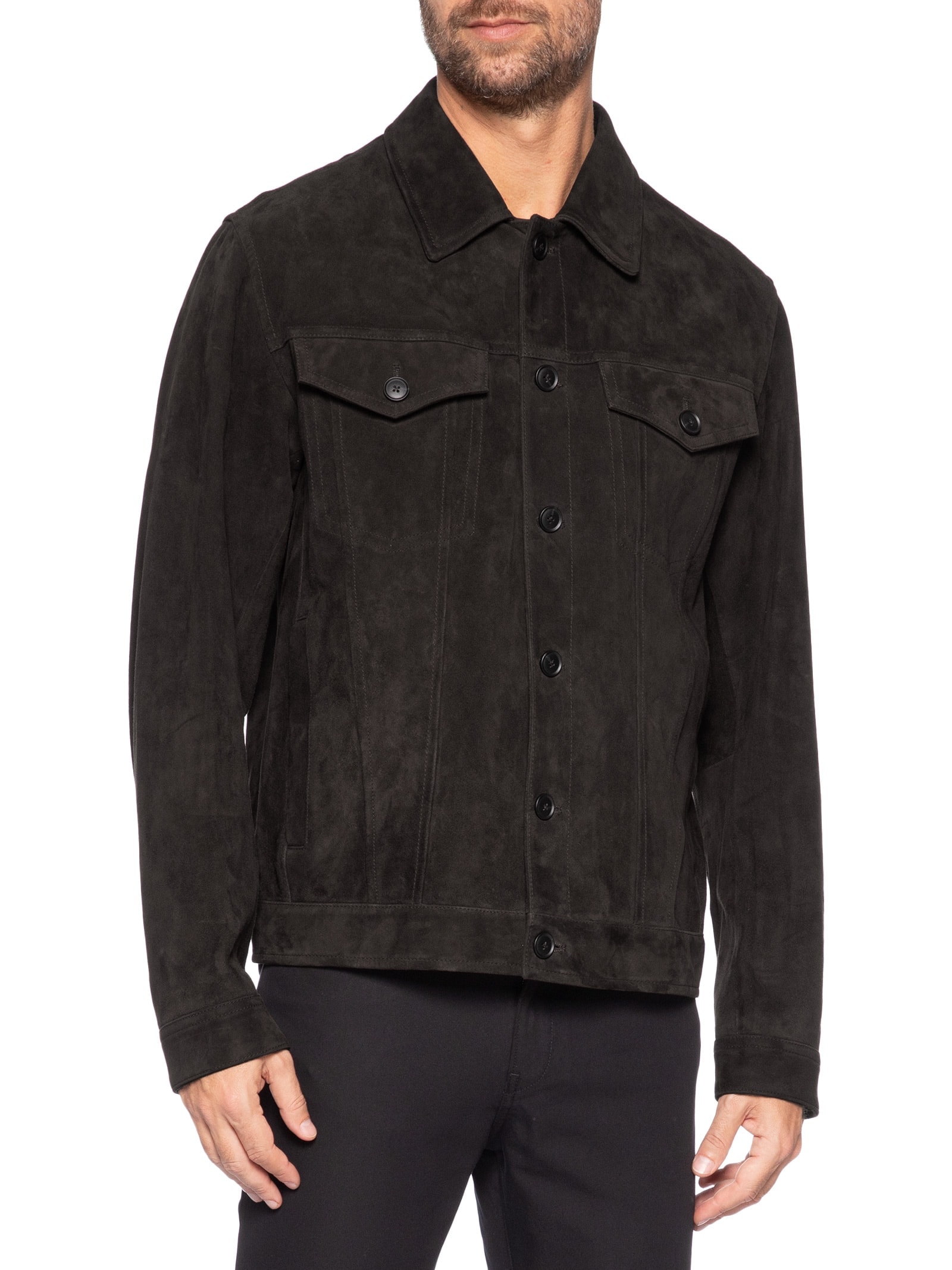 Jaqueta de Couro Masculina Slim C-Merak 1 Marrom Boss