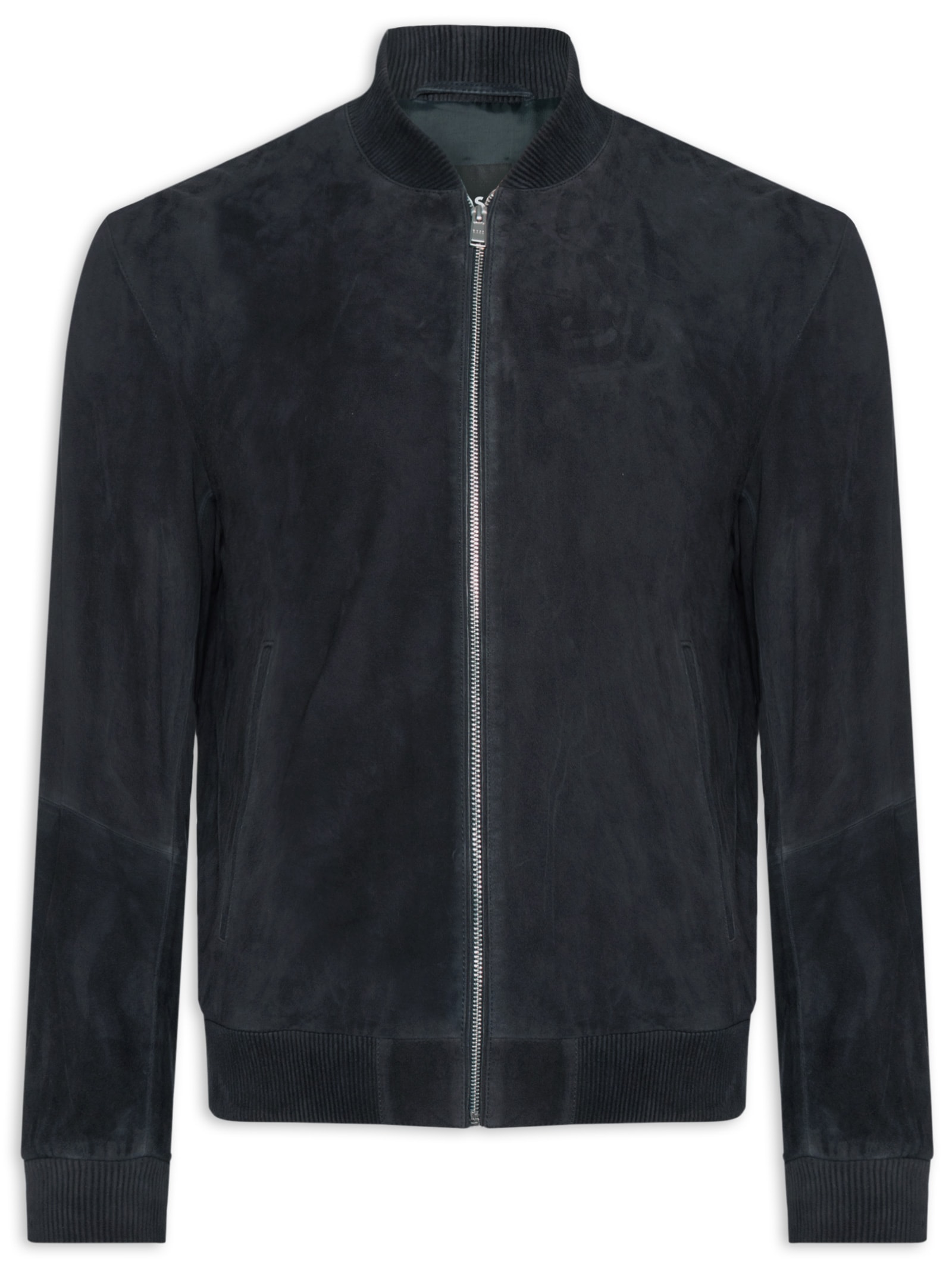 Jaqueta De Couro Masculino Regular Fit H-Muller Azul Boss
