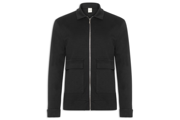 Jaqueta De Moletom Com Zíper Masculino  - Preto