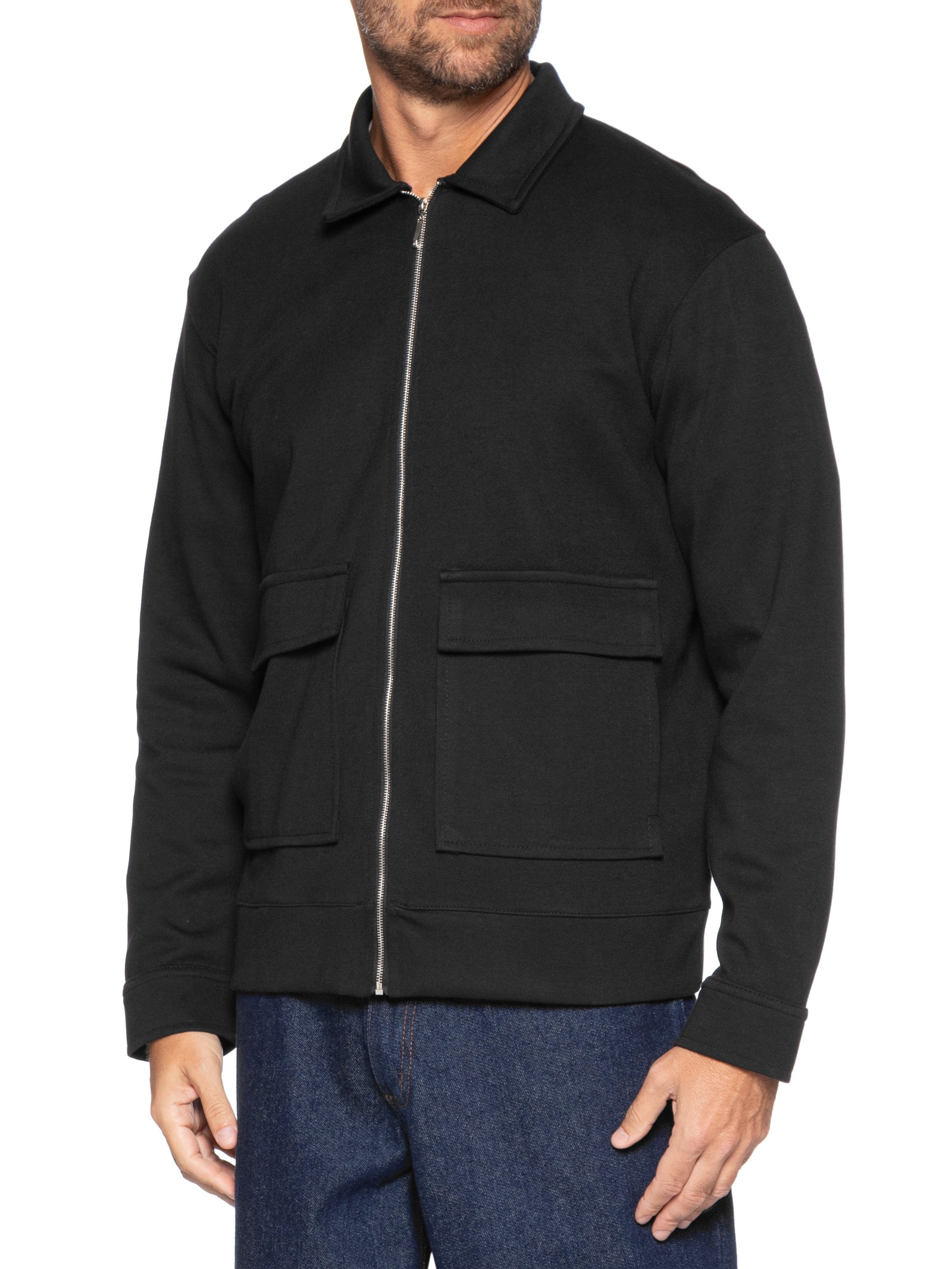 Jaqueta De Moletom Com Zíper Masculino  Preto Hering