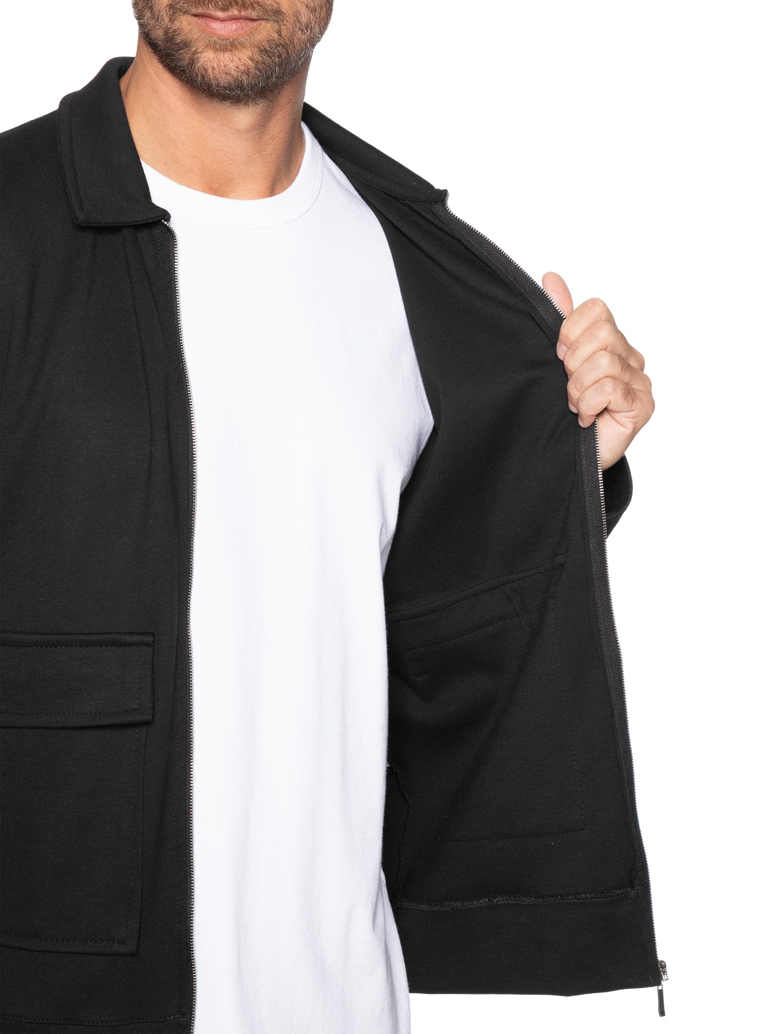 Jaqueta De Moletom Com Zíper Masculino  Preto Hering