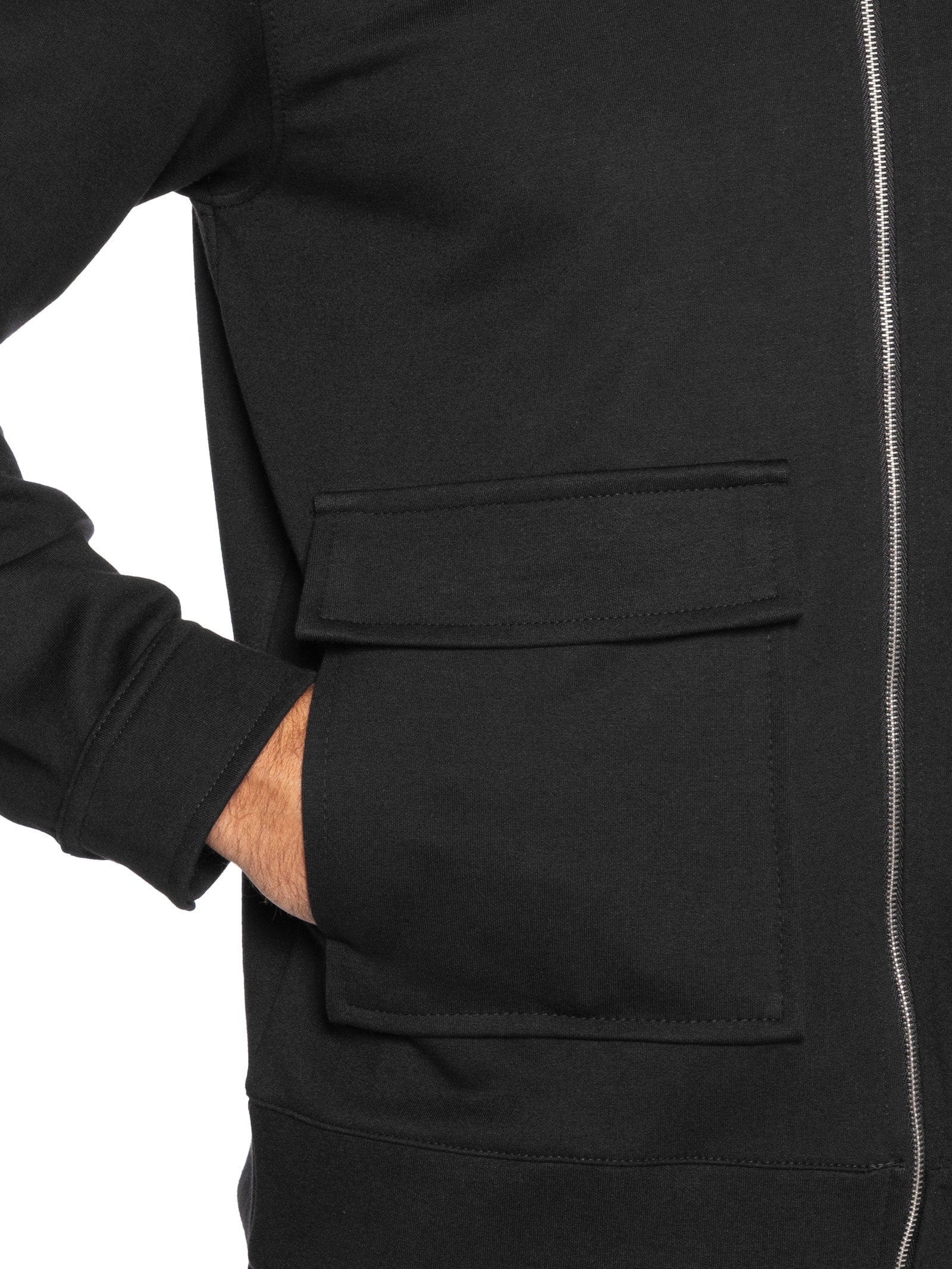 Jaqueta De Moletom Com Zíper Masculino  Preto Hering