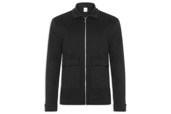 Jaqueta De Moletom Com Zíper Masculino  - Preto