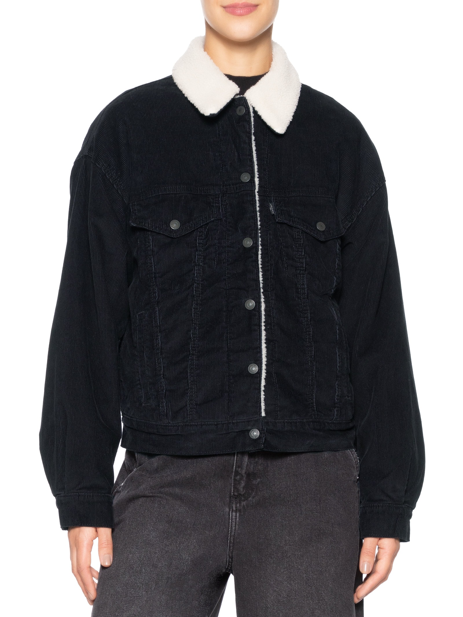 Jaqueta Feminina 90'S Sherpa Trucker Preto Levi's