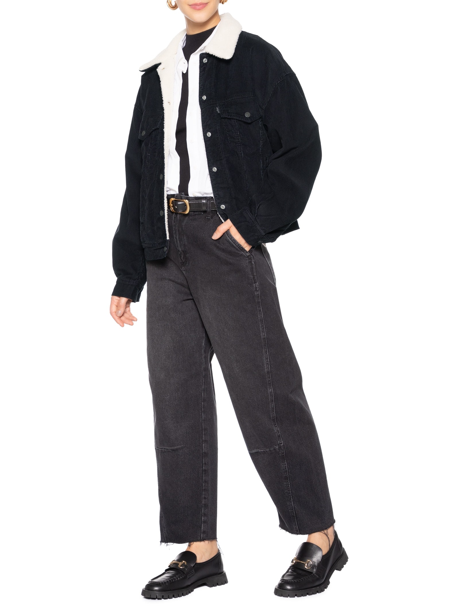 Jaqueta Feminina 90'S Sherpa Trucker Preto Levi's