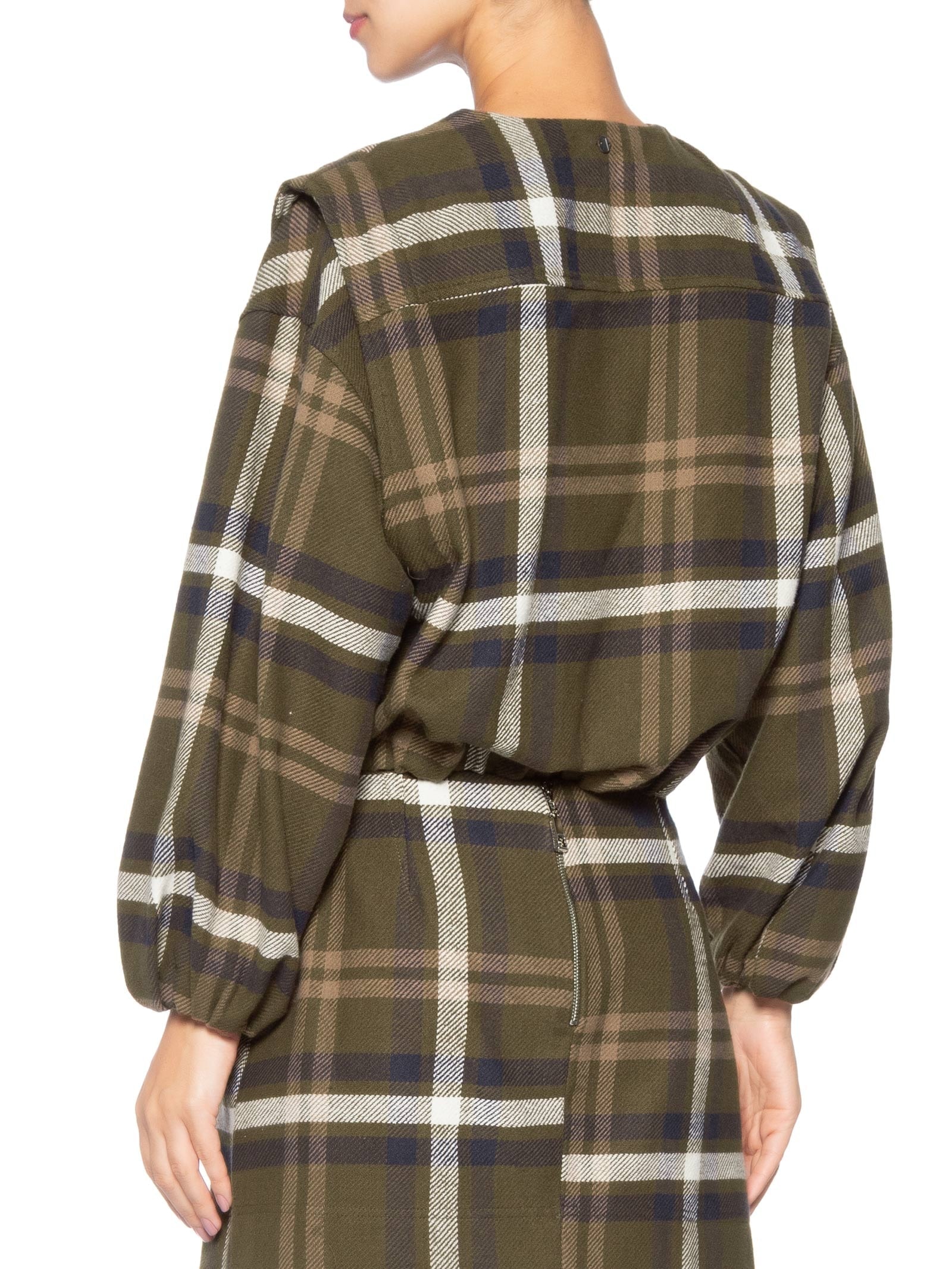 Jaqueta Feminina Balonê Flanela Xadrez Verde Animale Jeans