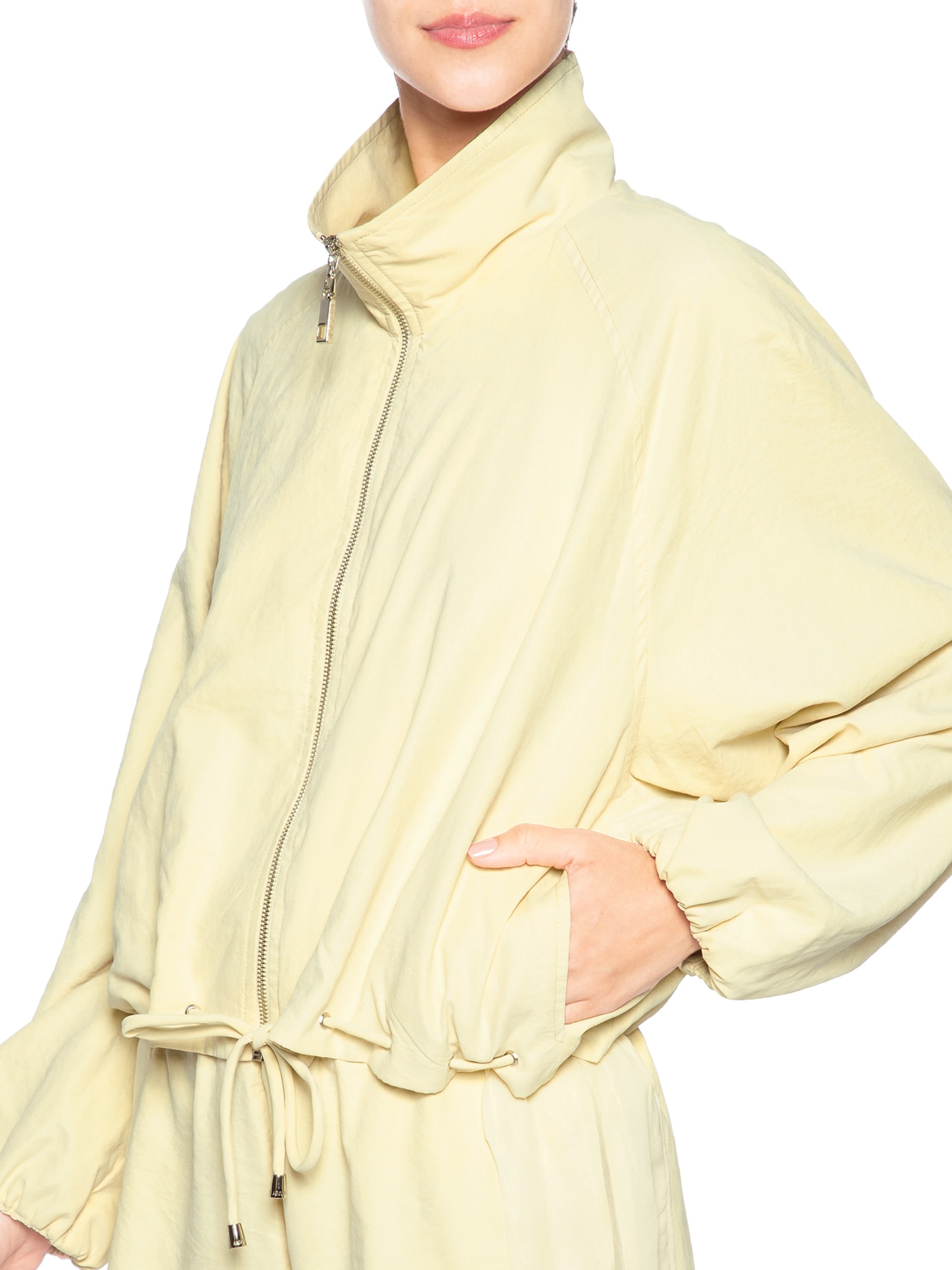 Jaqueta Feminina Barra Ilhós Amarelo Animale Jeans