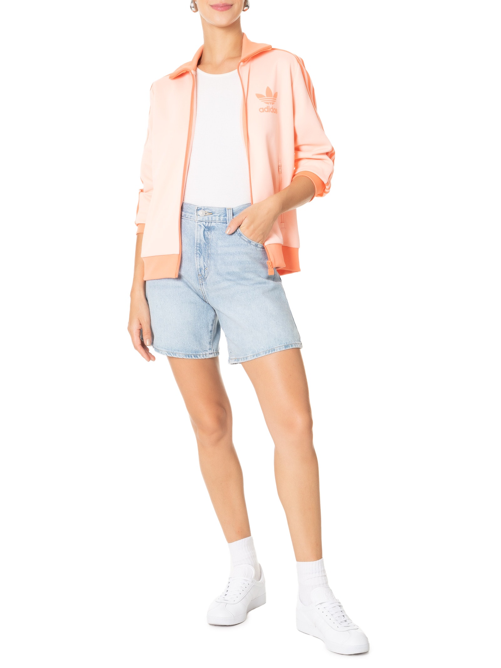 Jaqueta Feminina Beckenbauer Tt Rosa Adidas Originals