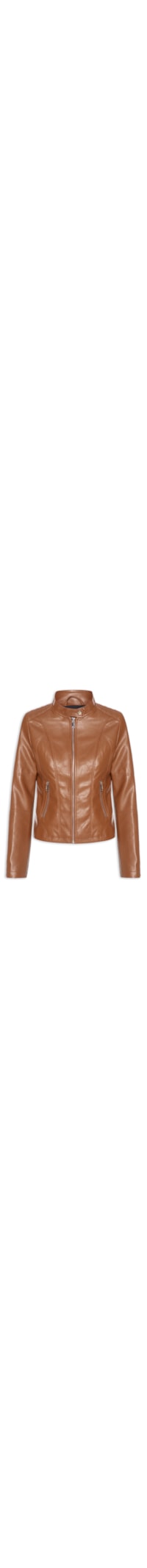 Jaqueta Feminina Biker Com Recortes - Marrom