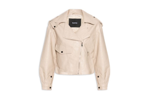 Jaqueta Feminina Biker Oversized - Bege