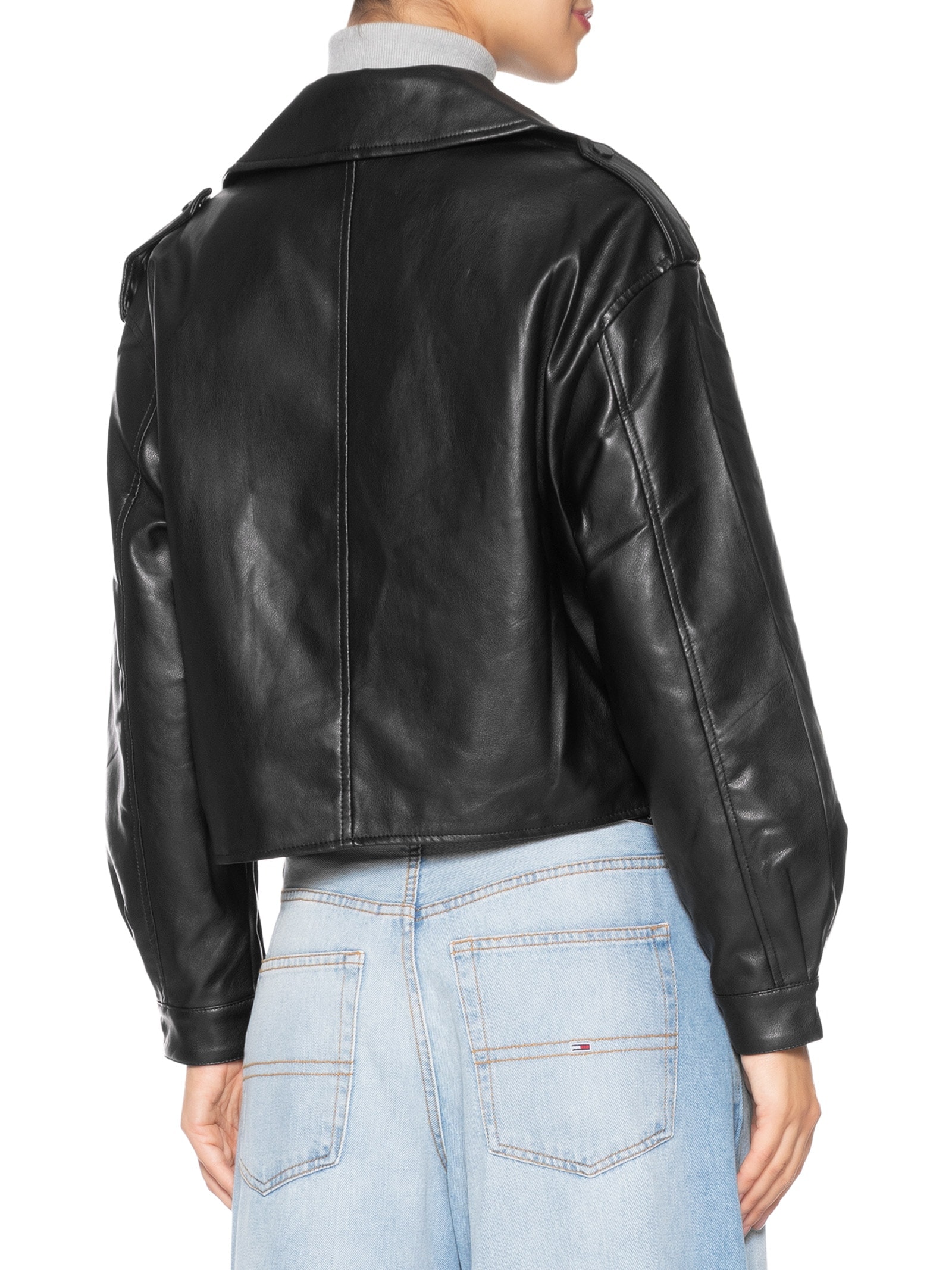 Jaqueta Feminina Biker Oversized Preto Basiq