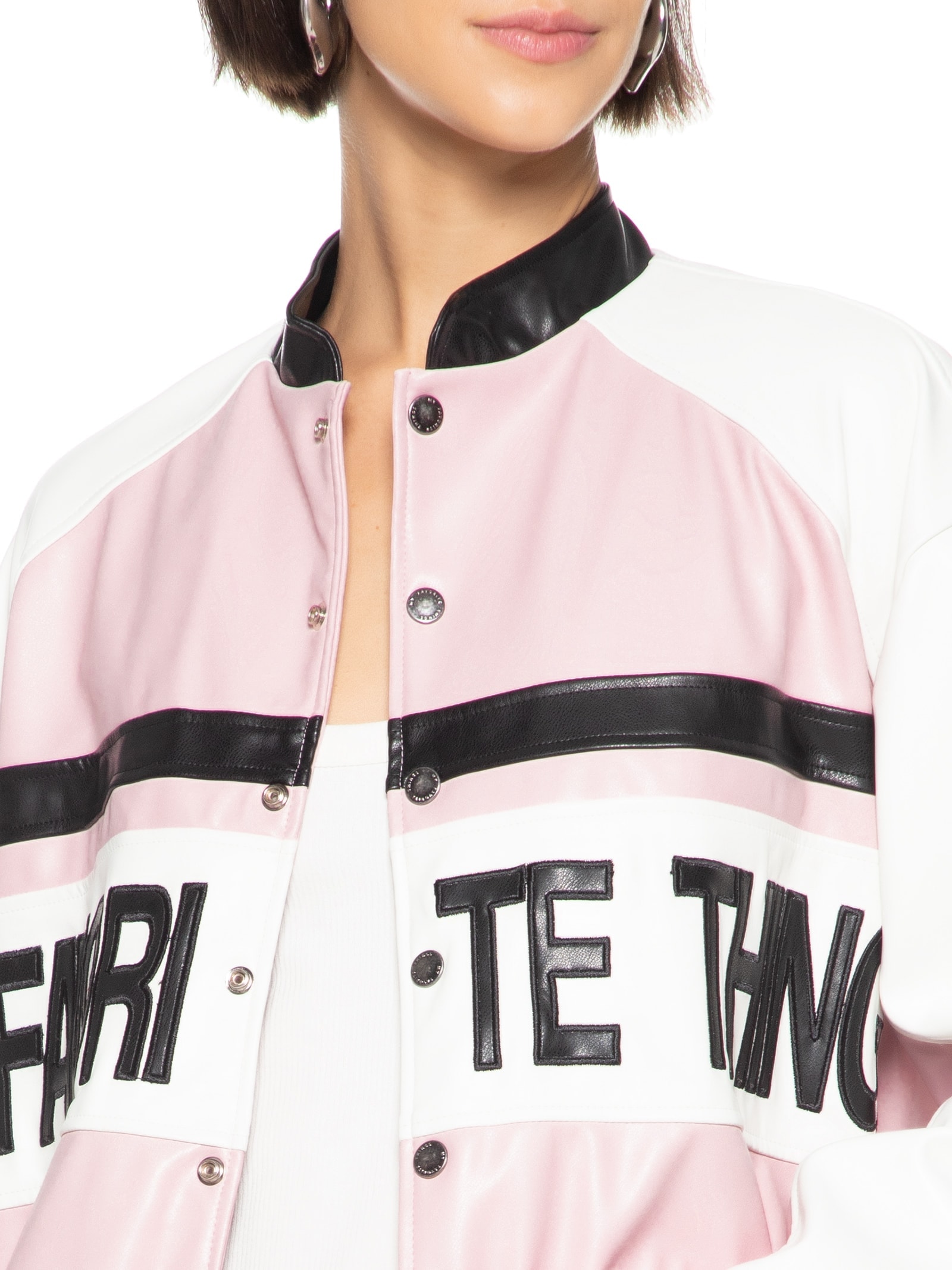 Jaqueta Feminina Biker Oversized Rosa My Favorite Things