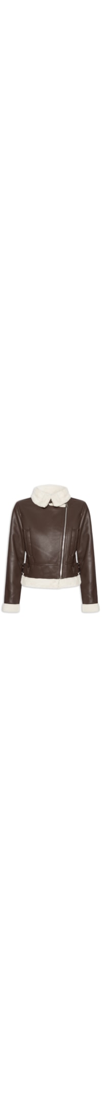 Jaqueta Feminina Biker Peluciada - Marrom