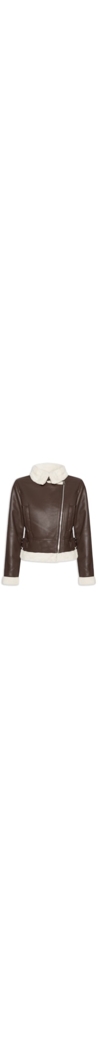 Jaqueta Feminina Biker Peluciada - Marrom