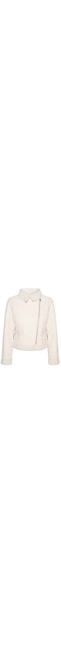Jaqueta Feminina Biker Peluciada - Off White