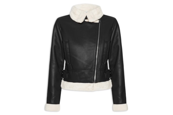 Jaqueta Feminina Biker Peluciada - Preto