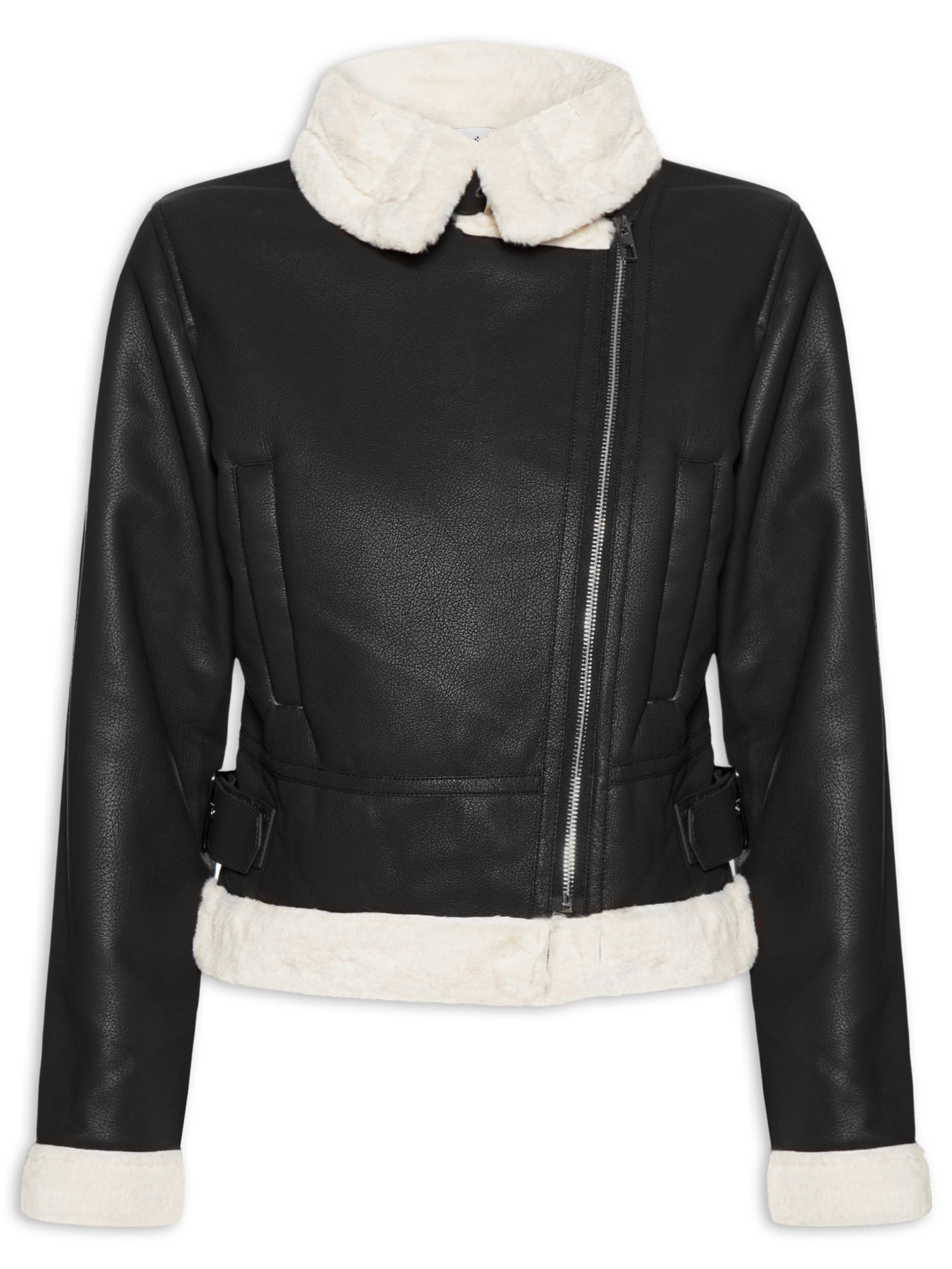 Jaqueta Feminina Biker Peluciada Preto Market 33