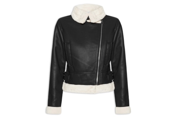 Jaqueta Feminina Biker Peluciada - Preto
