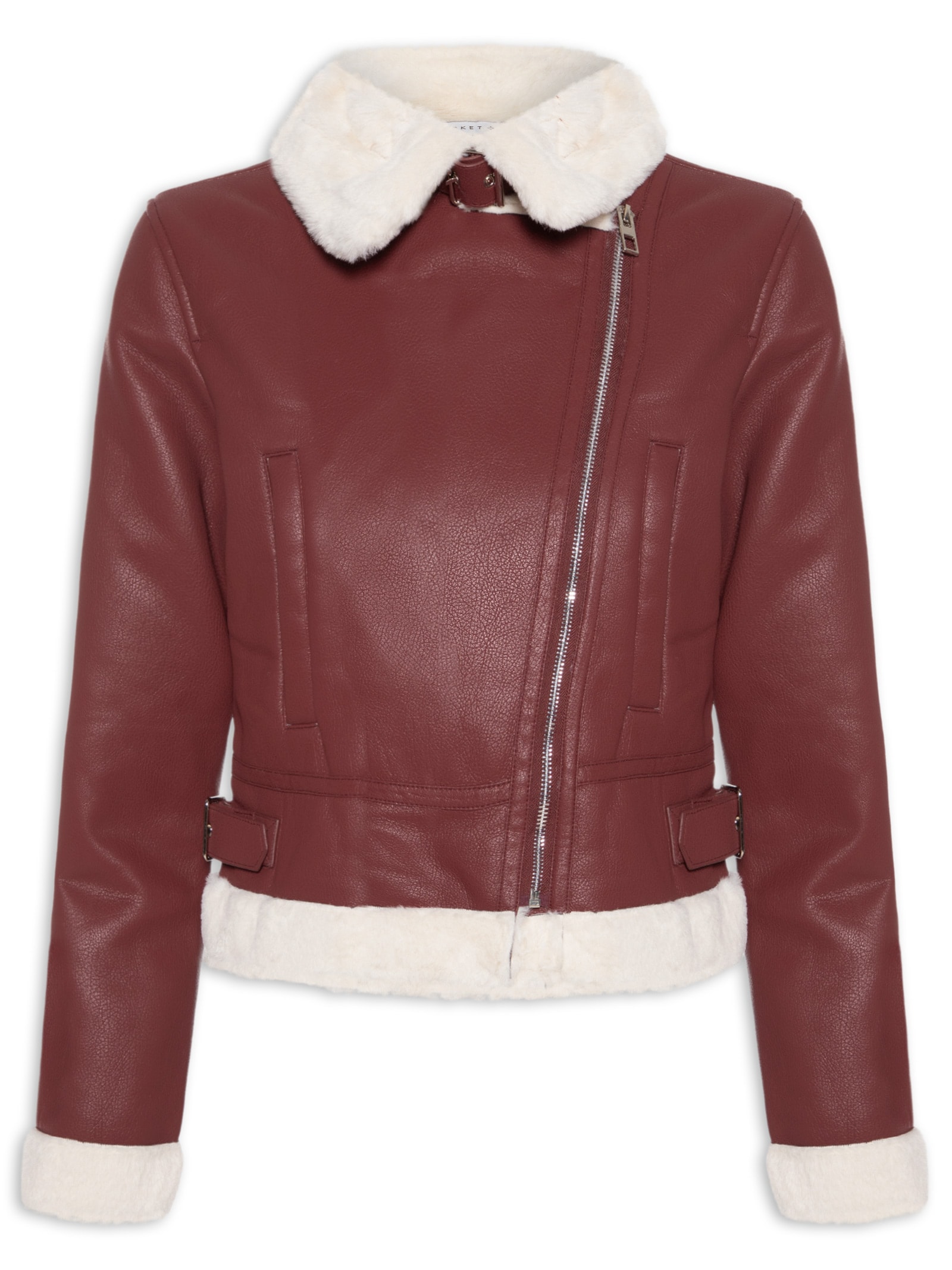 Jaqueta Feminina Biker Peluciada Vermelho Market 33