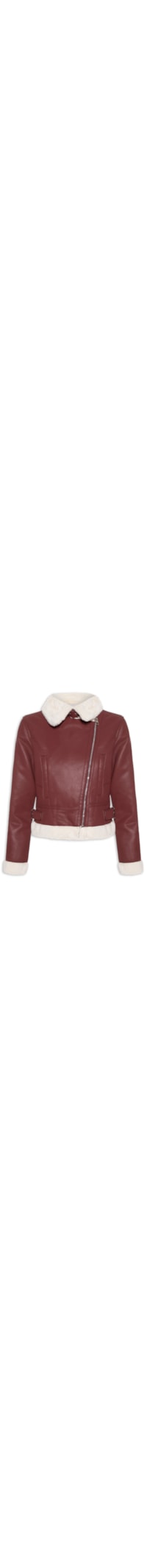 Jaqueta Feminina Biker Peluciada - Vermelho