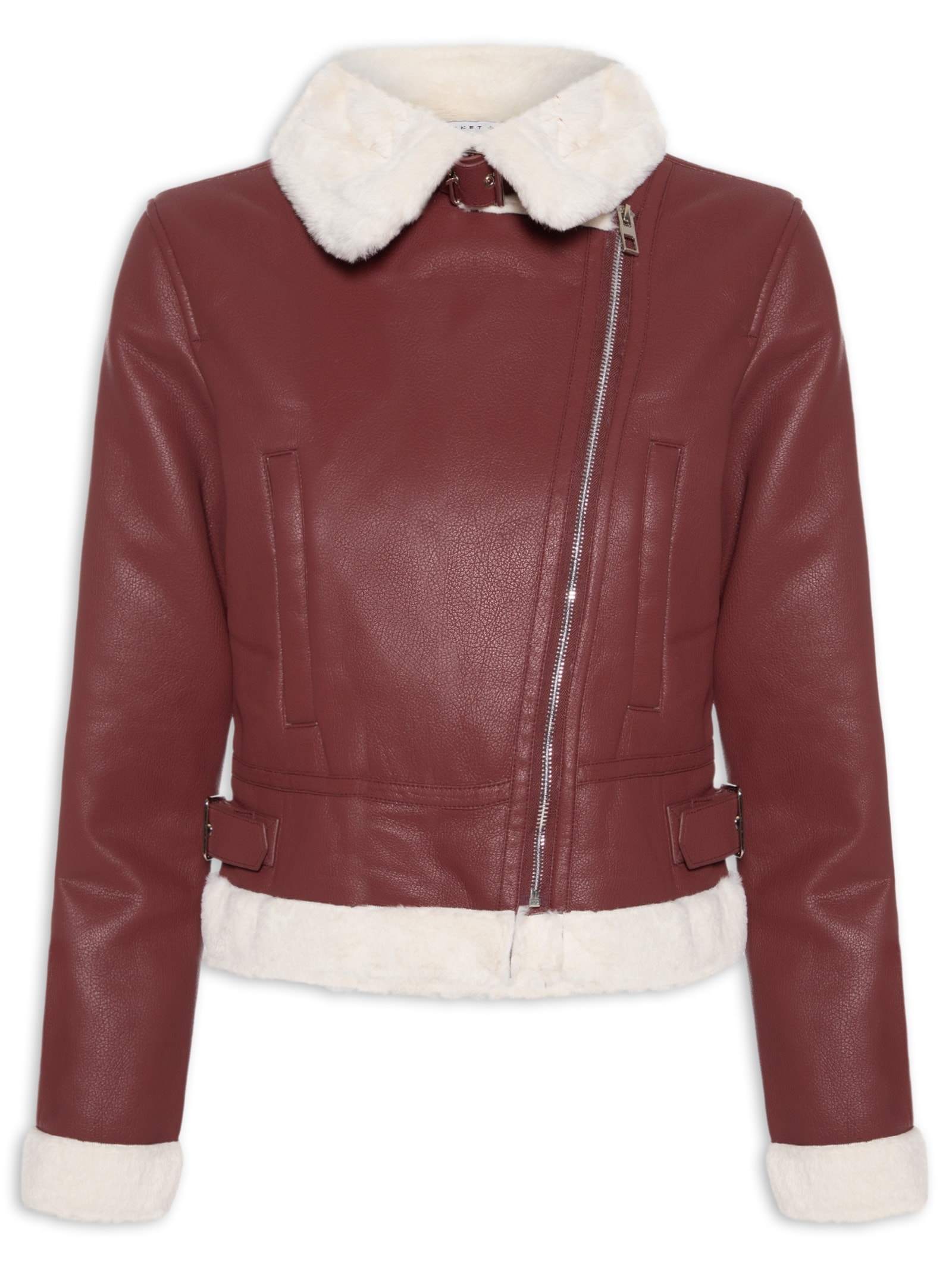 Jaqueta Feminina Biker Peluciada Vermelho Market 33