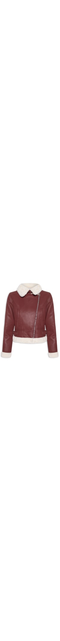 Jaqueta Feminina Biker Peluciada - Vermelho
