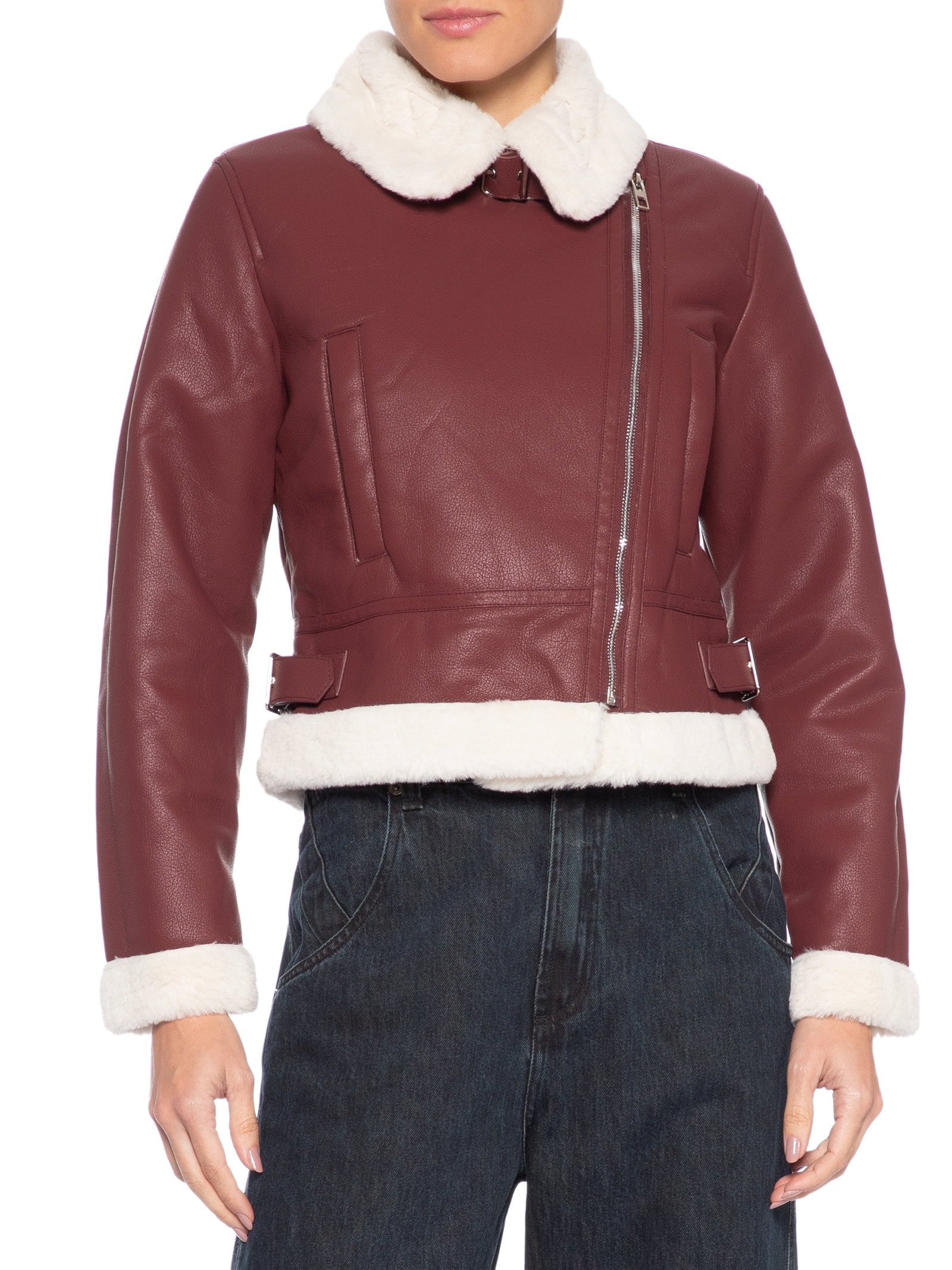 Jaqueta Feminina Biker Peluciada Vermelho Market 33
