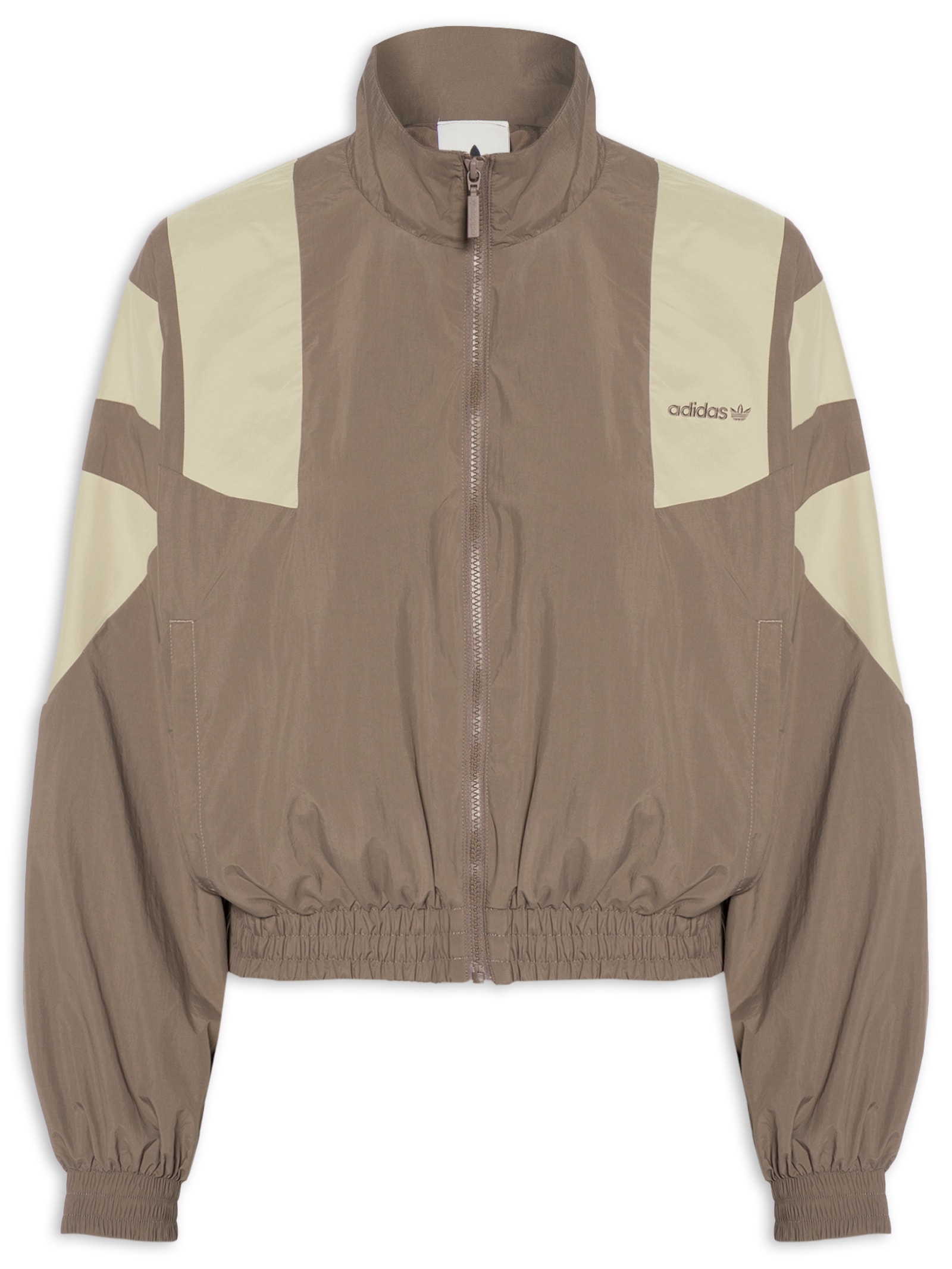 Jaqueta Feminina Blocked Fz Tt Marrom Adidas Originals