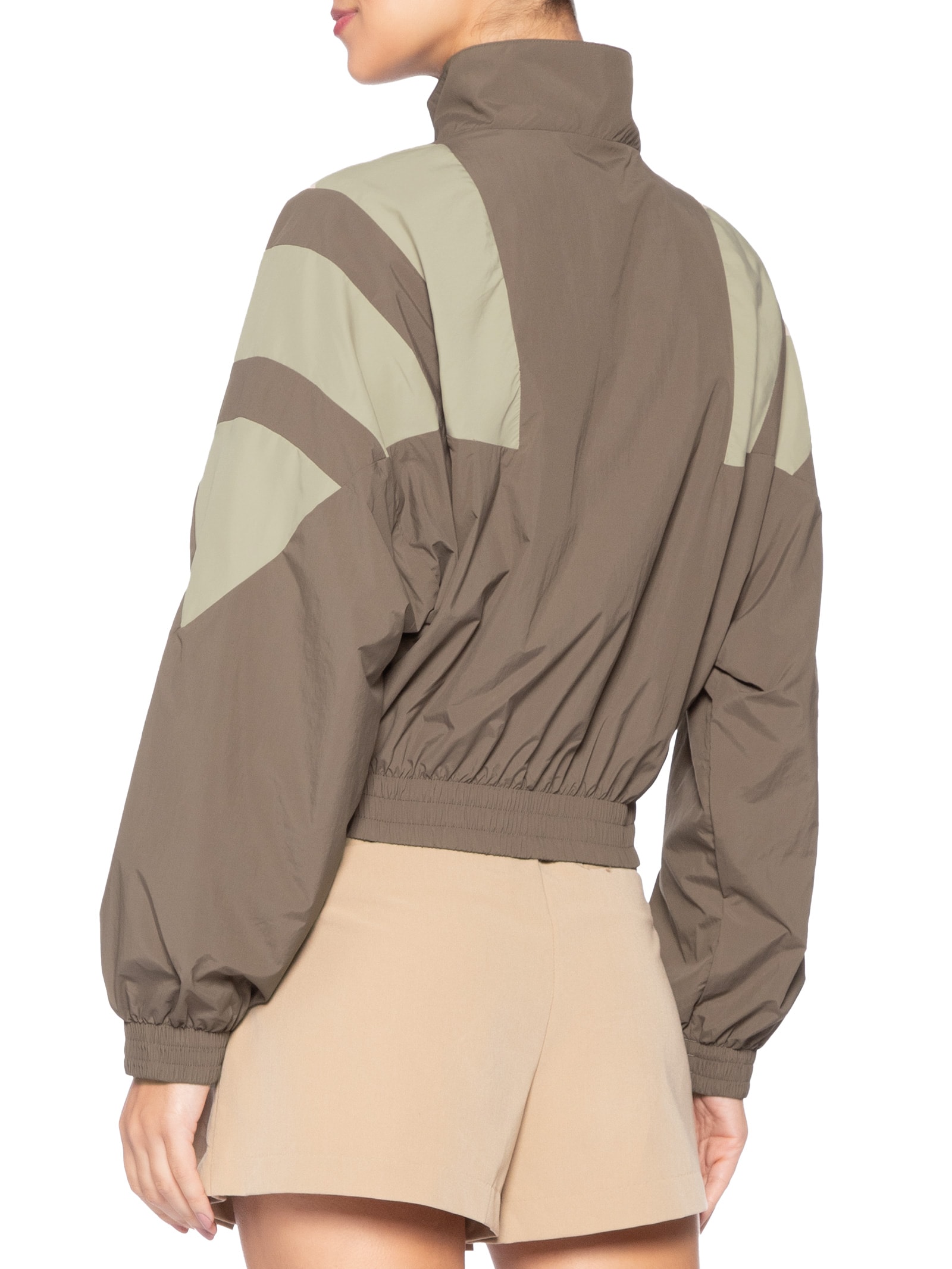 Jaqueta Feminina Blocked Fz Tt Marrom Adidas Originals