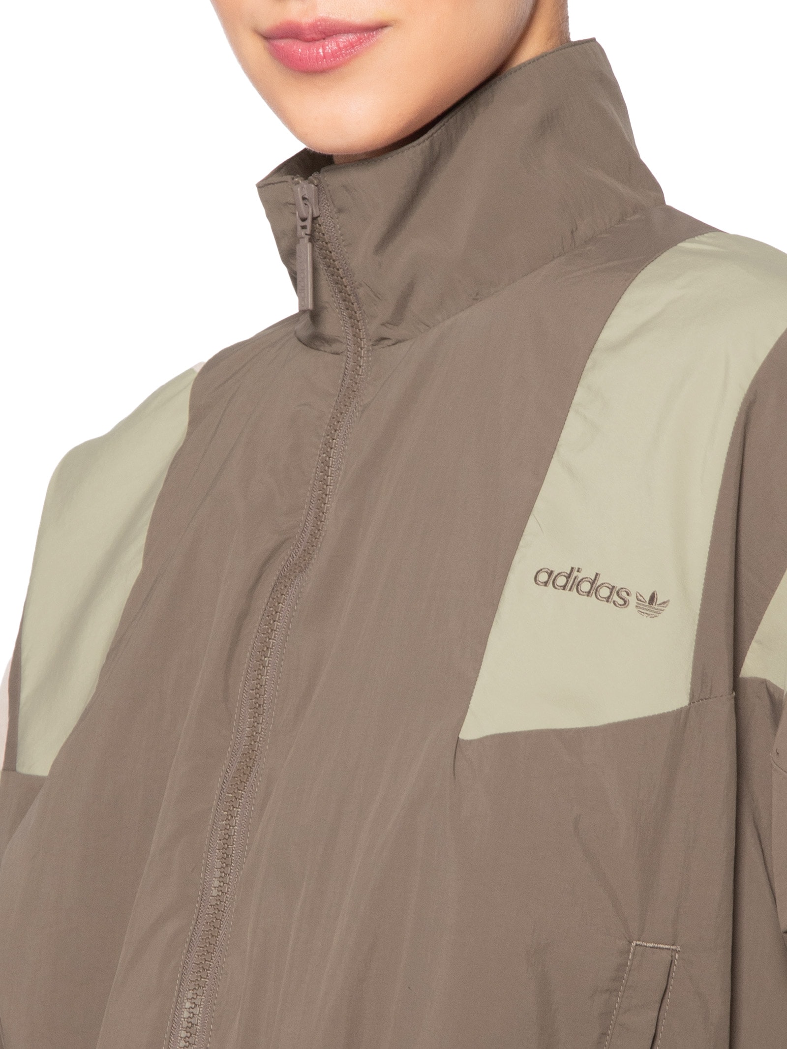Jaqueta Feminina Blocked Fz Tt - Marrom - Adidas Originals
