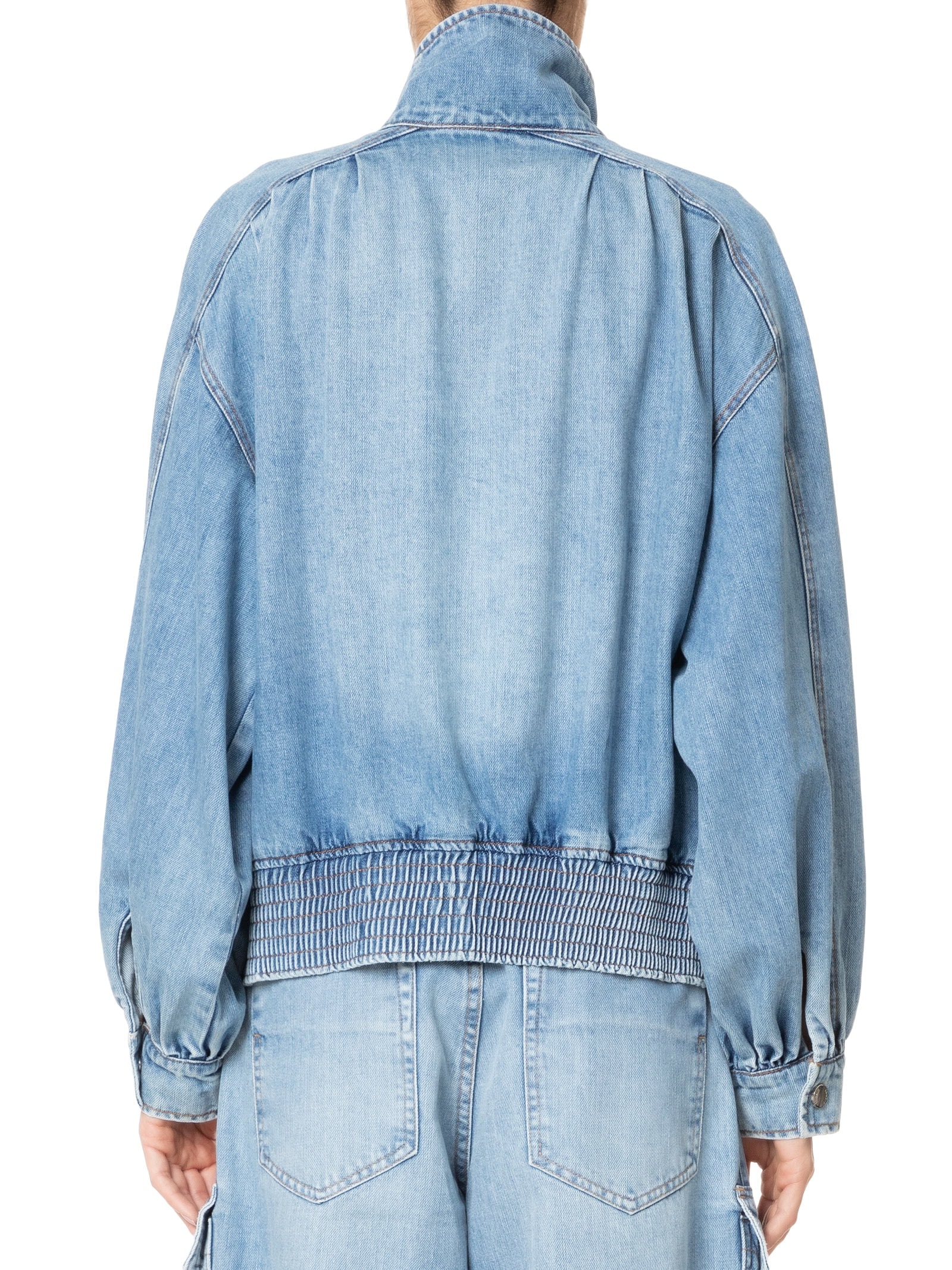 Animale - Jaqueta Feminina Bolso Deslocado Over Jeans - Azul