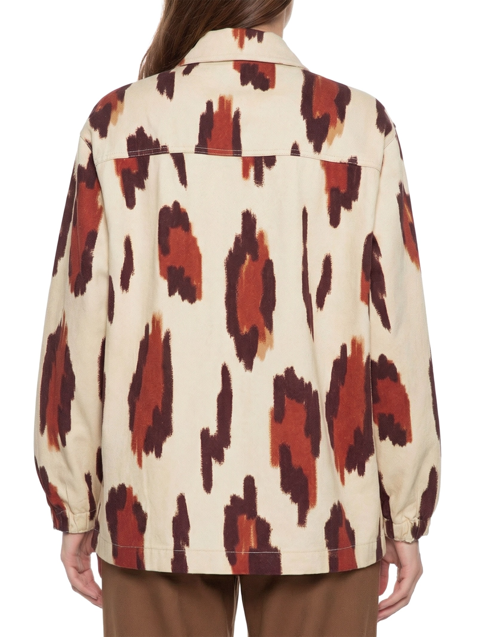 Jaqueta Feminina Bolsos Sarja Branco Cacay