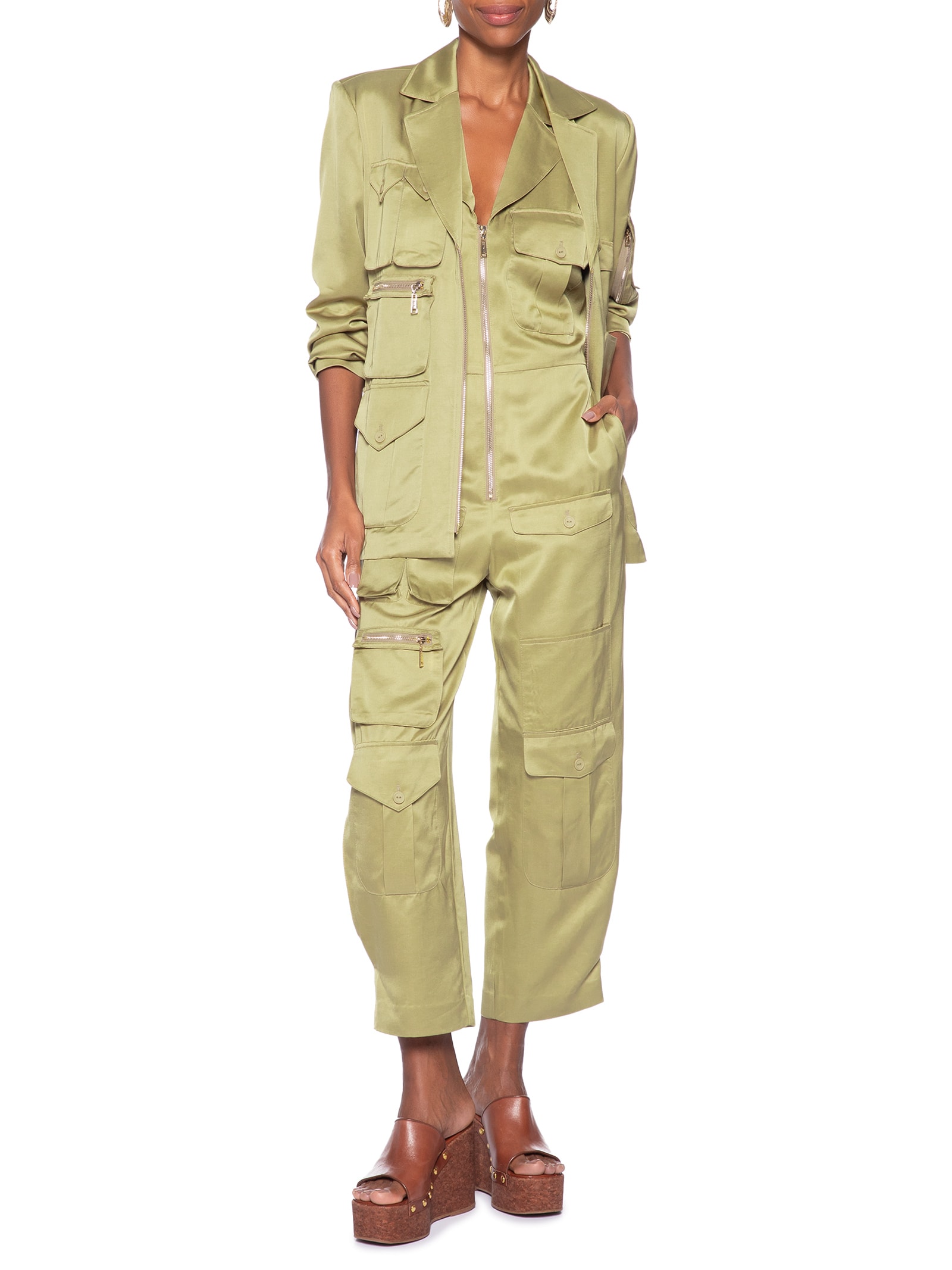 Jaqueta Feminina Bolsos Verde Animale