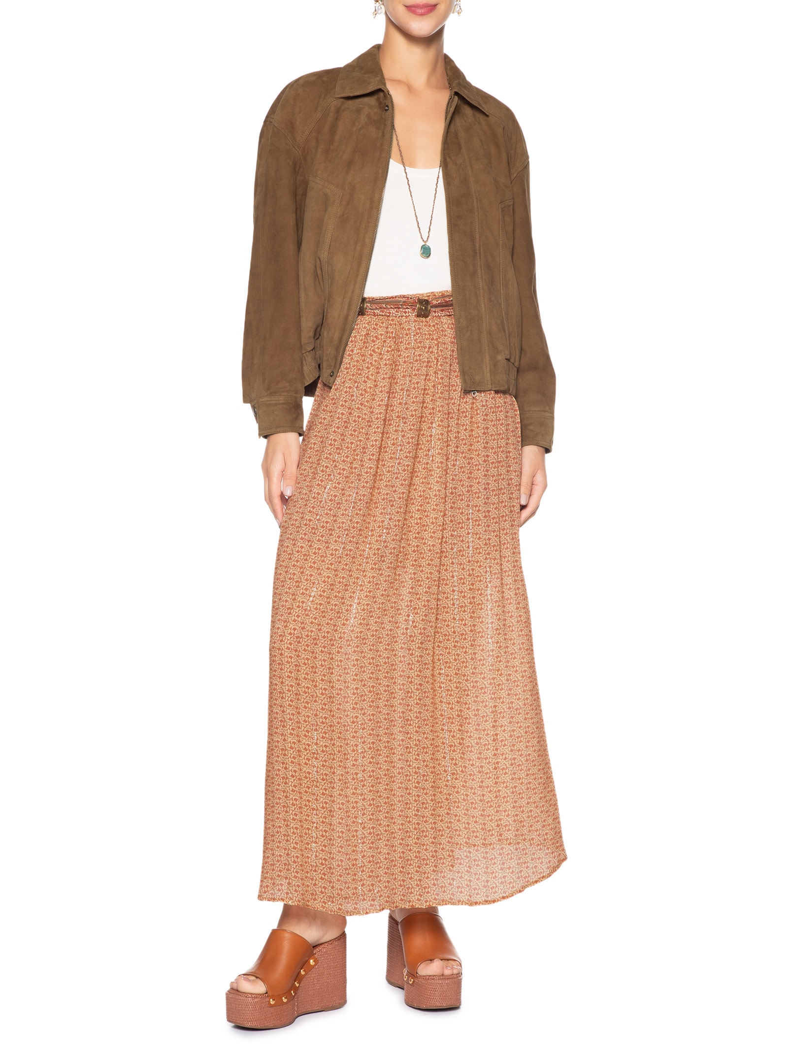 Jaqueta Feminina Bomber Chamois Marrom Maria Filó