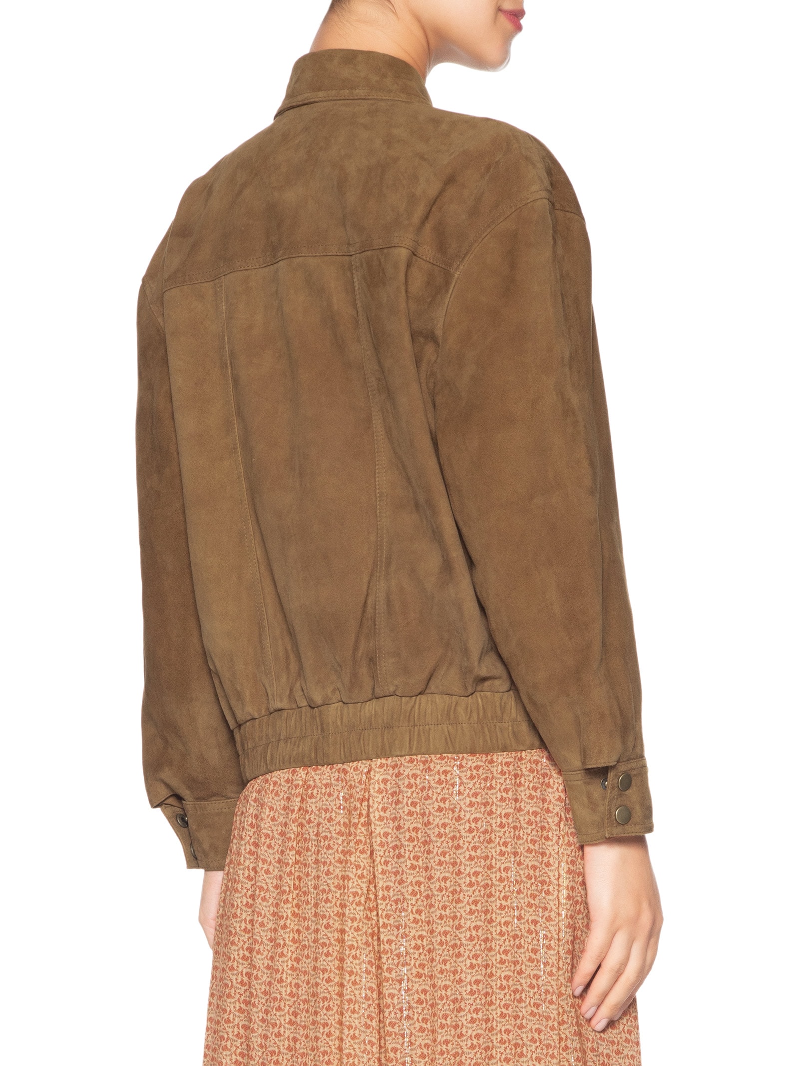 Jaqueta Feminina Bomber Chamois Marrom Maria Filó